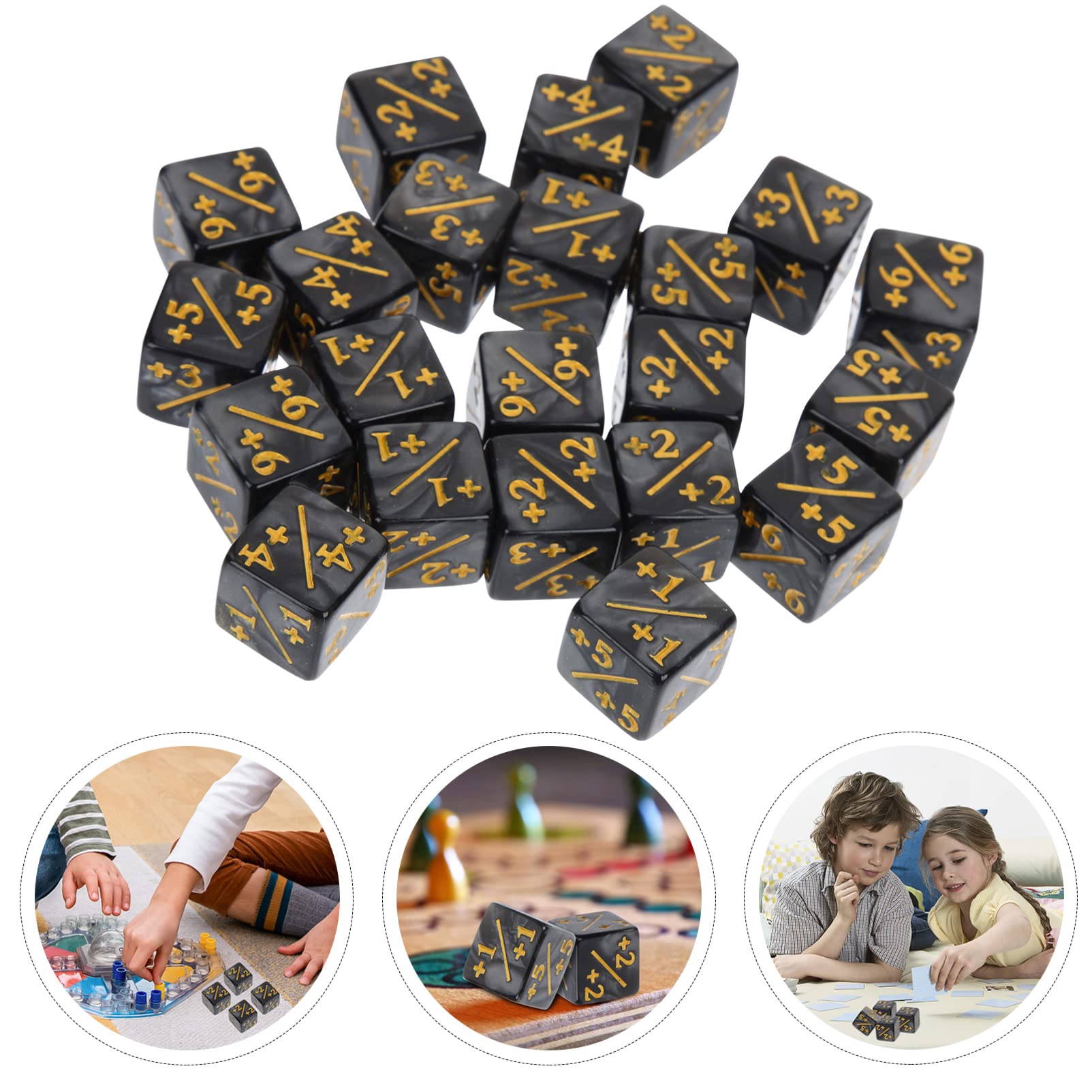Zerodeko 24-Piece Acrylic Dice Set - D6 Game Dice, Counters & Tokens for MTG, RPG, Board Games - Perfect for Kids Learning, Math Toys & Family Game Nights