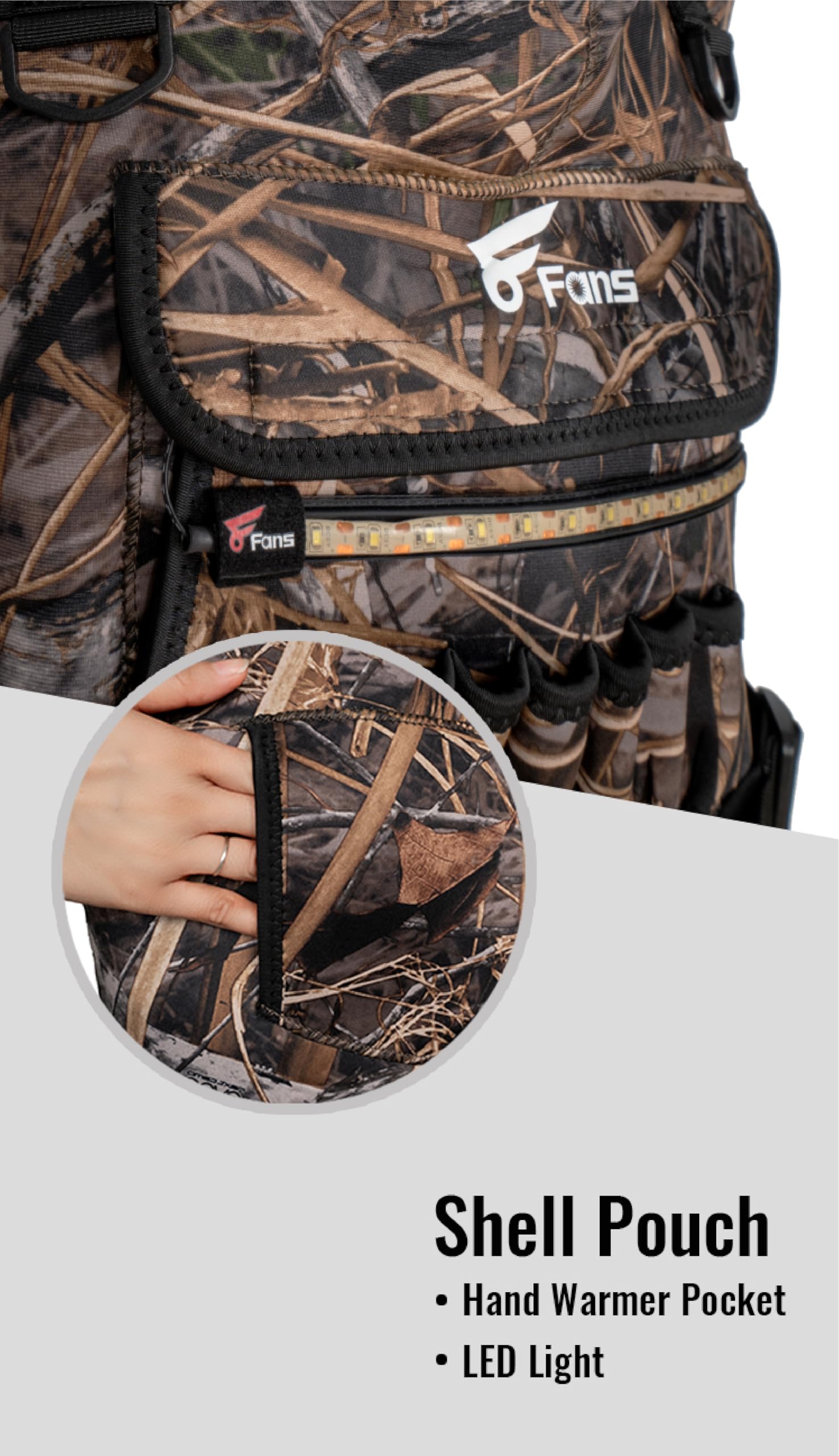 8 Fans Hunting Waders with 1000G Insulation - Waterproof Neoprene Chest Waders with Rubber Boots for Men & Women - Ideal for Fishing, Duck Hunting & Outdoor Adventures