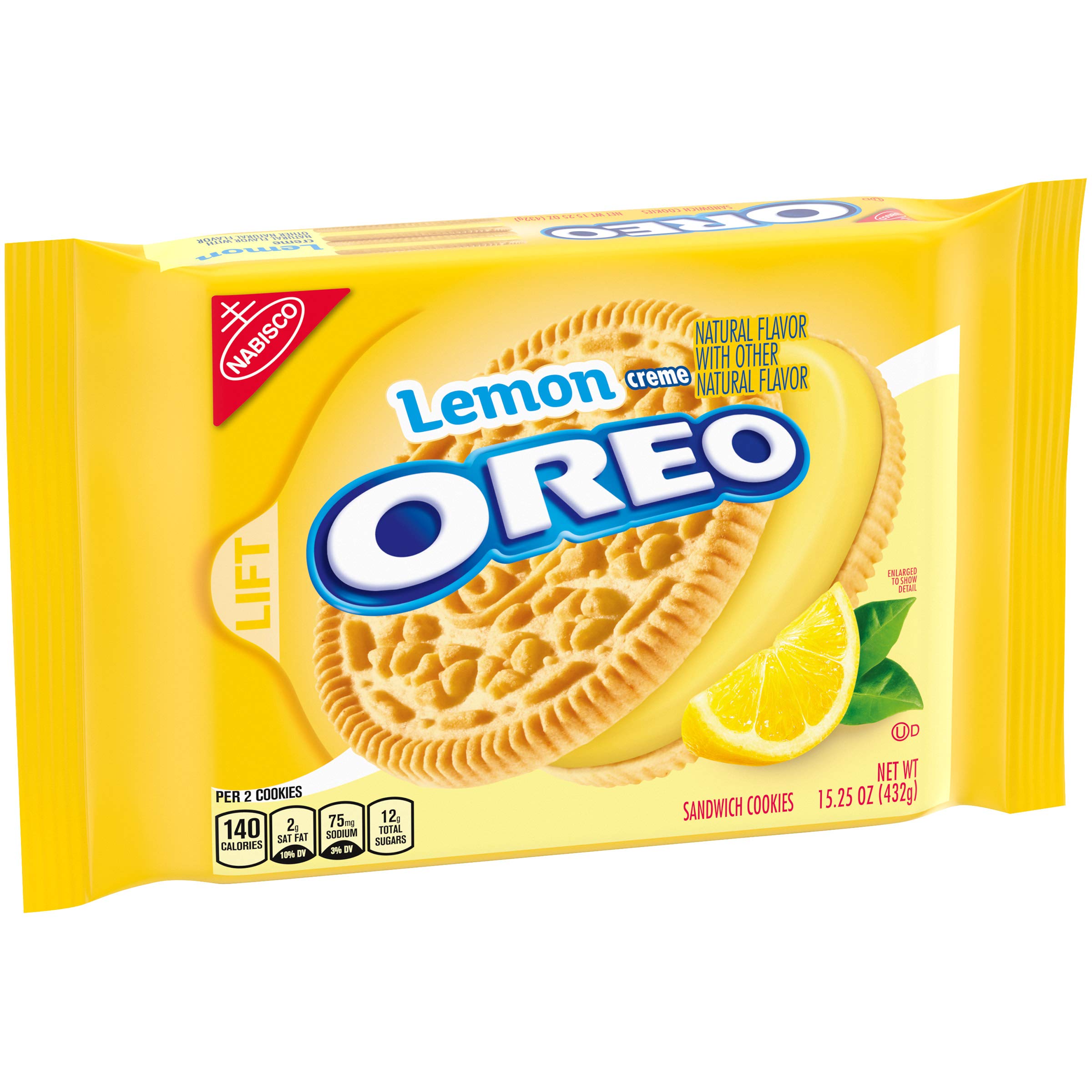 OREO Lemon Creme Sandwich Cookies, 12 Pack (15.25 oz) - Delicious Lemon Flavored Cookies for Snacking, Lunch Boxes & Party Treats