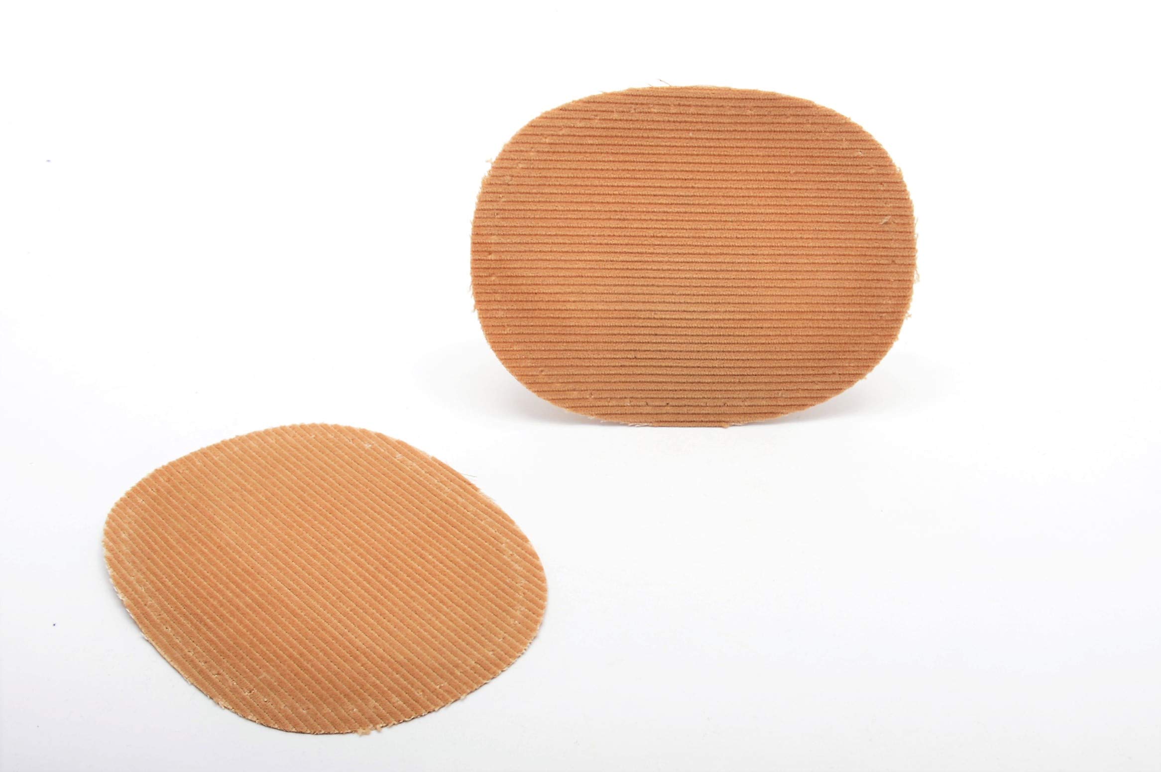 Small Iron On or Sew On Oval Cord Arm/Knee Patches - Beige | Durable Fabric Repair Patches for Jeans, Jackets & Workwear | Perfect for DIY Clothing Upgrades & Costume Design