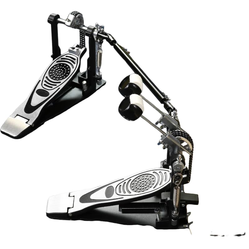 Double Bass Drum Pedal for Drum Set & Electronic Drums - Heavy Duty Dual Chain Drive Pedal with Hammer Action - Perfect for Metal, Rock & Live Performances
