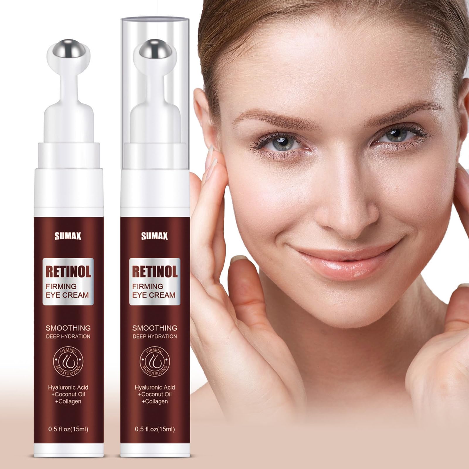 Retinol Firming Under Eye Cream - Anti Aging Eye Serum Stick for Dark Circles, Puffiness & Wrinkles - Daily Wrinkle Treatment with Collagen - Perfect for Night Routine & Travel Skincare