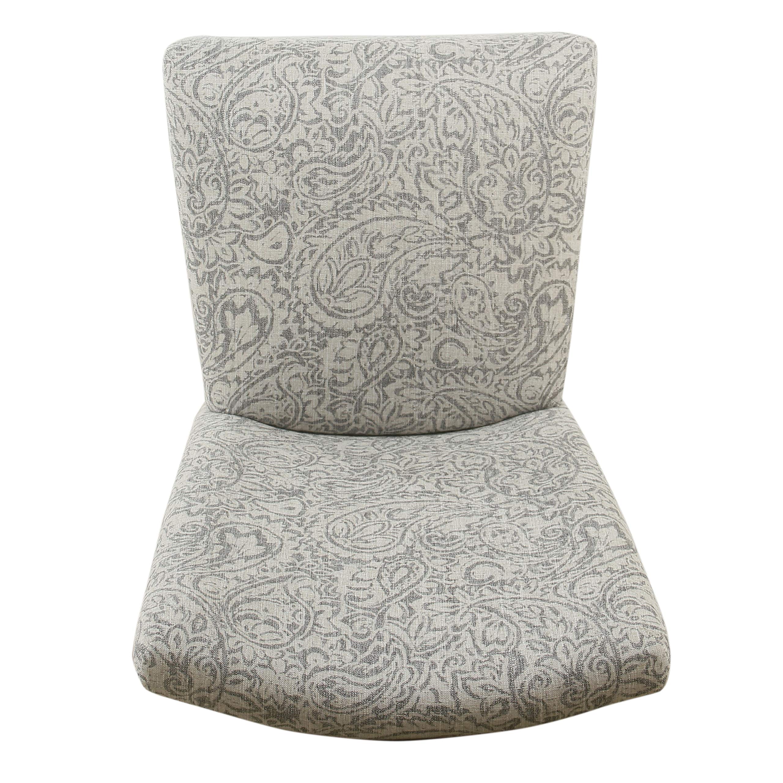 HomePop Parsons Classic Upholstered Accent Dining Chairs - Set of 2, Gray and Cream Fabric - Modern Kitchen & Dining Room Furniture for Small Spaces