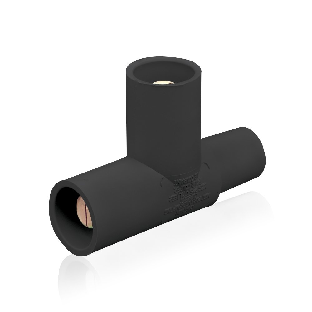 Leviton 16A21-UE 400A Commercial Grade ECT Cam-Type Parallel Tee Connector - Female-Male-Male, Black | Ideal for Industrial Power Distribution & Commercial Electrical Installations