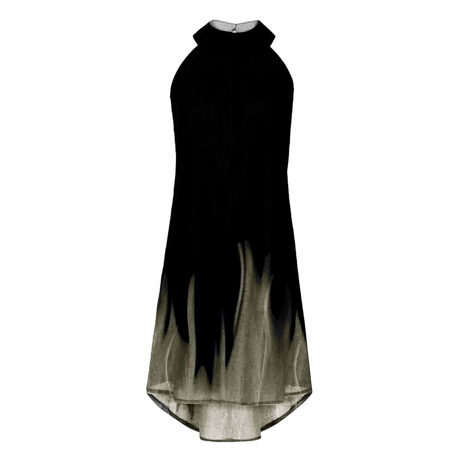 Women's Summer Halter Neck Sundress - Flowy Sleeveless Knee-Length Casual Dress for Beach, Vacation & Outdoor Activities | Lightweight Breathable Sun Dress