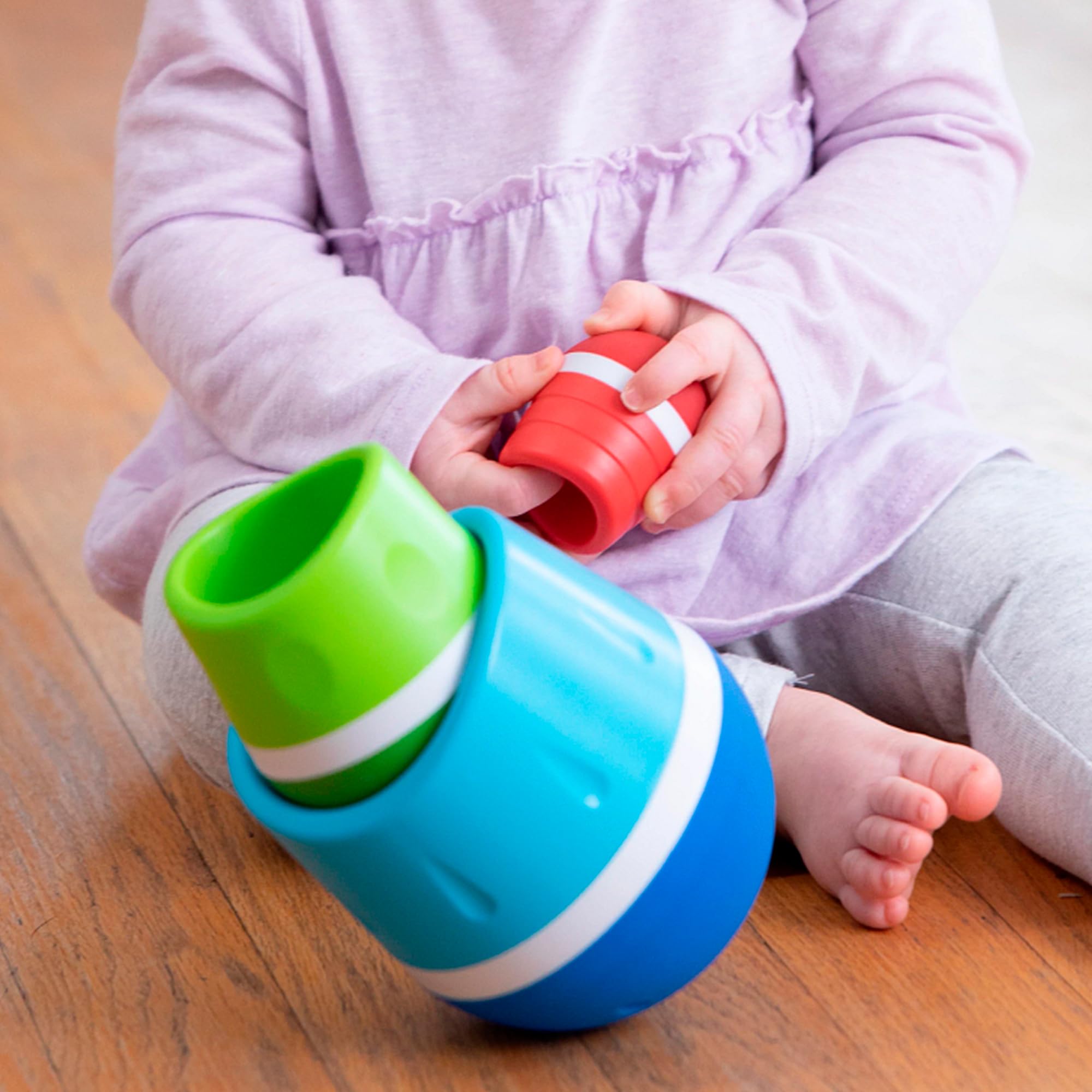 TumbleRoos Wobble Stacking Toy for Babies & Toddlers - Fine Motor Skills Development Play