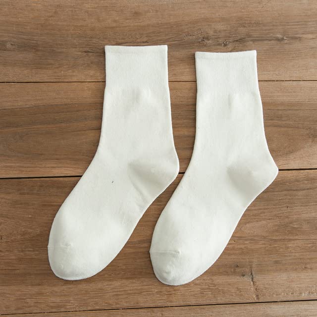 5 Pairs Solid Color Women's Mid-Calf Knit Socks - Soft Pile Korean Japanese Style Loose Long Socks for Casual Wear, Work & Fashion Outfits