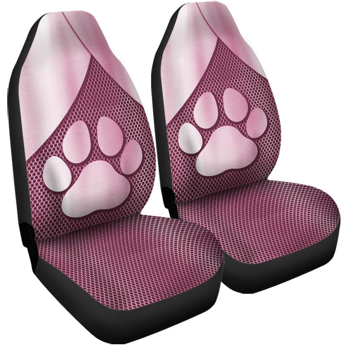 Premium Pink & Silver Metal Airbag Compatible Dog Seat Cover - Universal Fit for Most Cars, SUVs & Trucks - Protect Your Car Seats from Pet Hair & Scratches