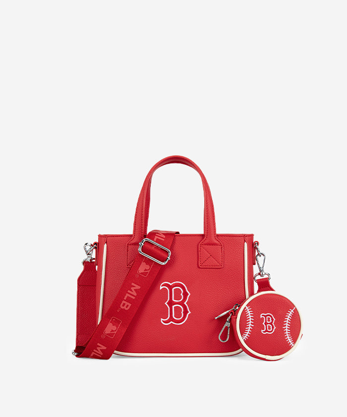 MLB Boston Red Sox Team Tote Bag with Baseball Coin Pouch - Stylish Sports Fan Accessory for Games, Travel & Everyday Use