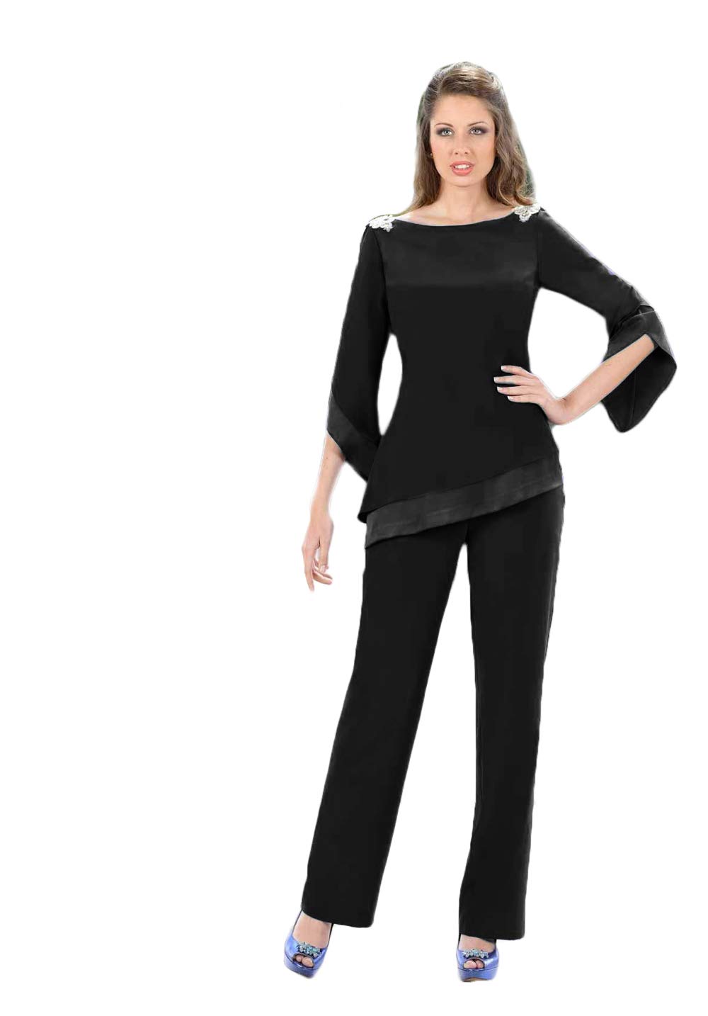 Elegant Chiffon Mother of The Bride Pant Suit - Long Sleeve Boho Formal Outfit for Wedding Guest & Special Occasions | Perfect for Ceremonies, Receptions & Evening Events