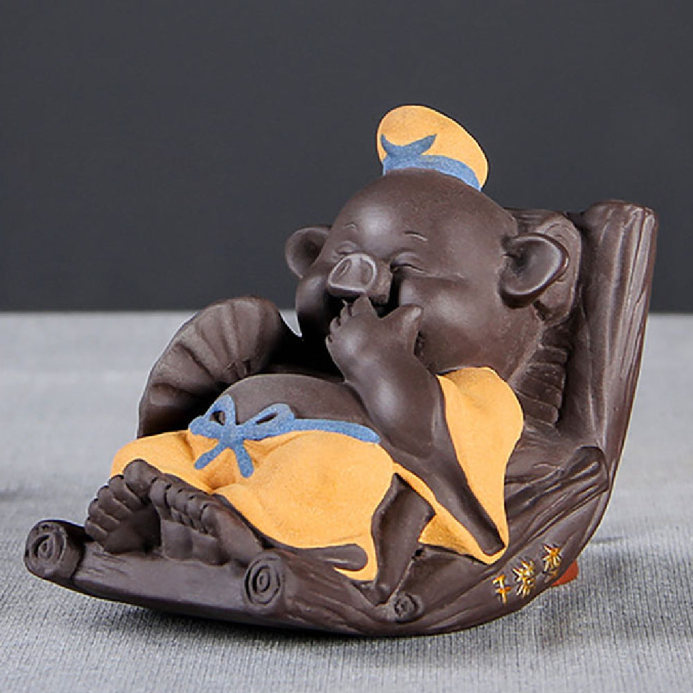 Premium Yixing Clay Zhu Bajie Pig Tea Pet - Handcrafted Chinese Teapot Companion for Tea Ceremony & Home Decor