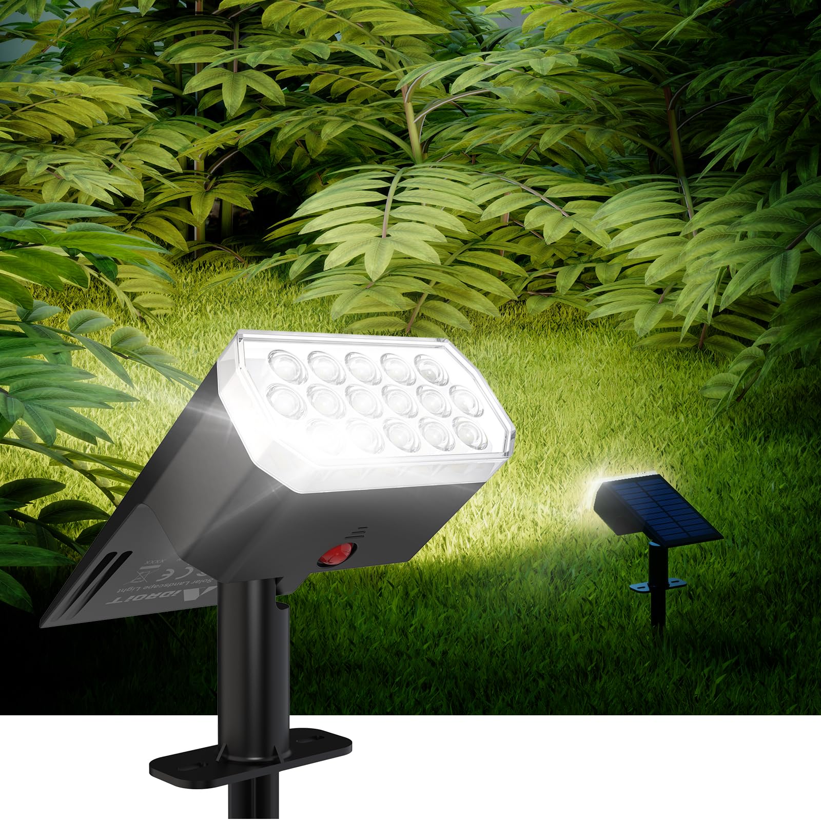Solar Spot Lights Outdoor Waterproof IP65 - 3 Lighting Modes Solar Garden Lights for Yard, Pathway & Landscape - 2 Pack - Perfect for Patio, Deck, Driveway & Backyard Lighting