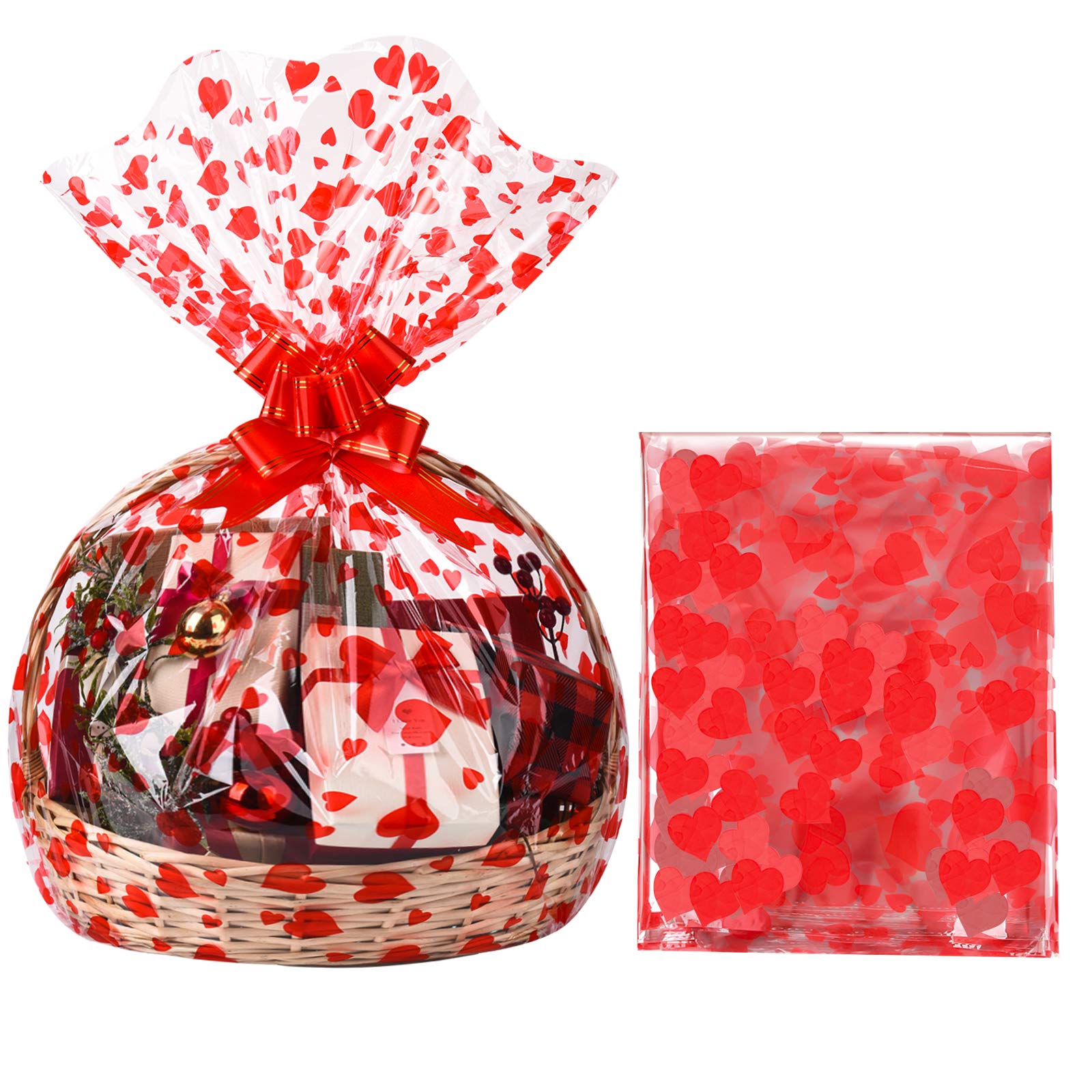Valentine's Day Cellophane Bags - 20 Pack Large 35