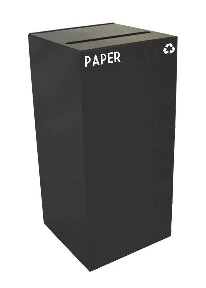 Eco-Friendly 32 Gallon Recycling Bin - Coffee Black Finish with Paper Slot Opening | Perfect for Offices, Homes & Schools | Sustainable Waste Management Solution