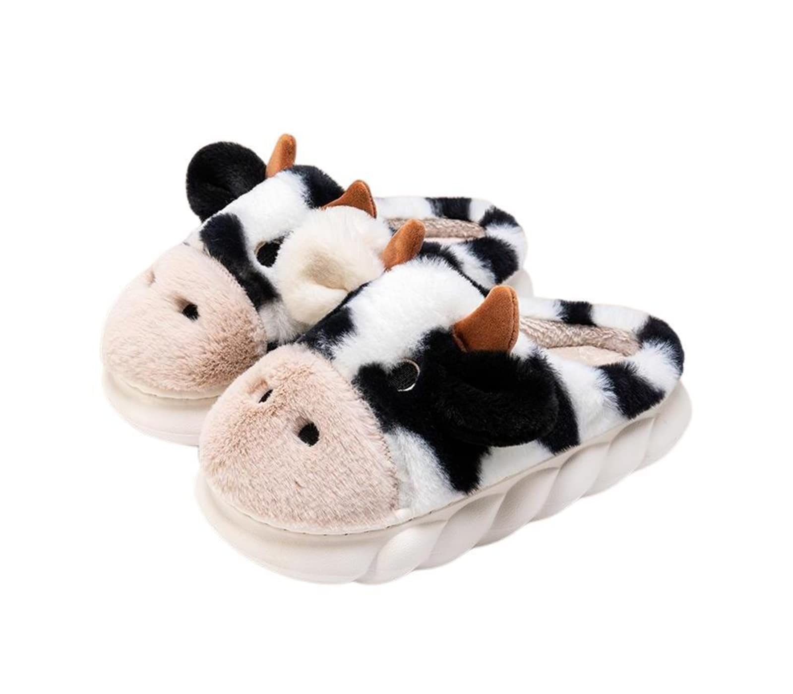 Adorable Cartoon Animal Slippers for Adults - Pig, Cow, Giraffe & Bear Plush House Shoes - Soft & Warm Winter Indoor/Outdoor Slippers for Men & Women - Perfect for Home, Office & Gift Giving