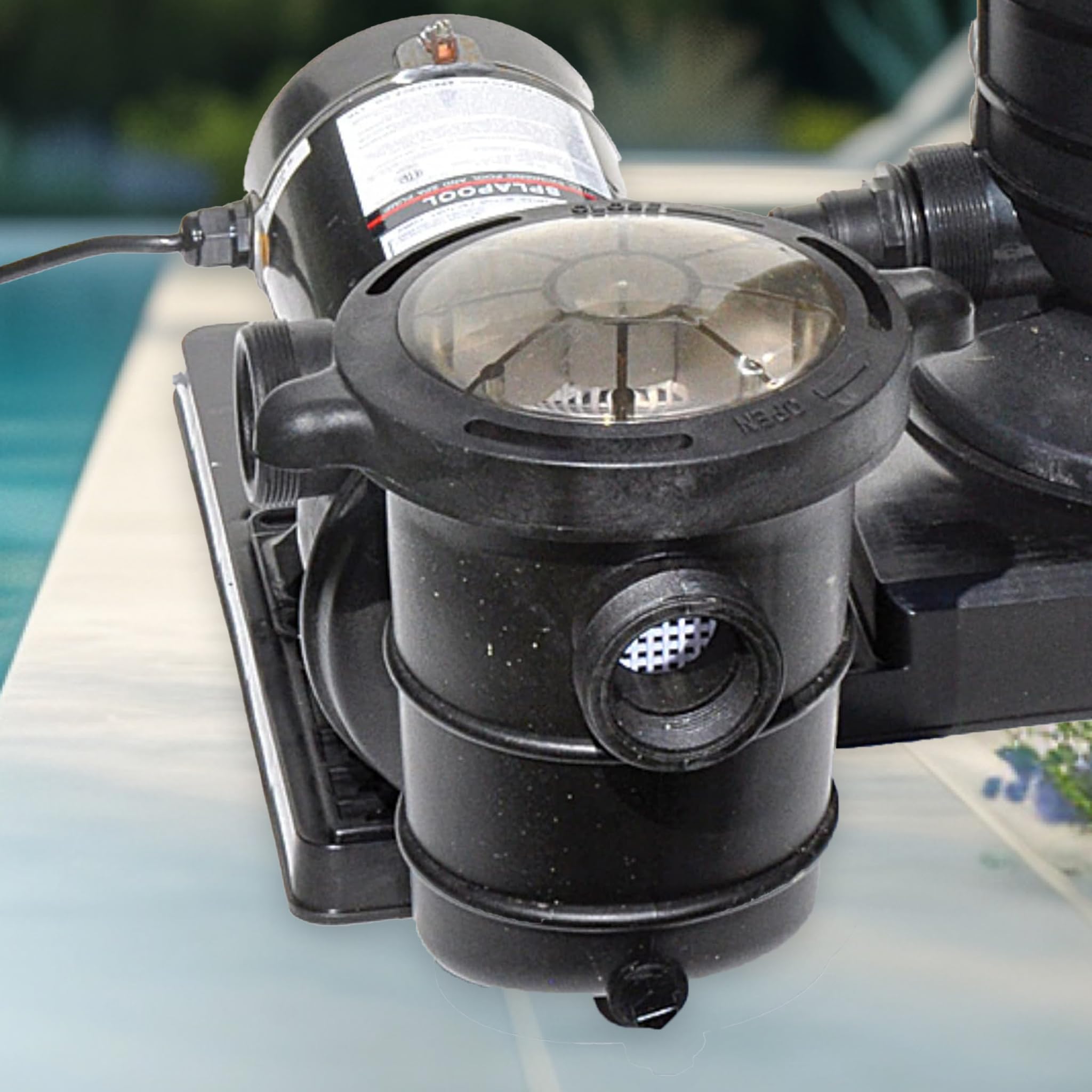 SWIMLINE HYDROTOOLS 1 HP 2-Speed Above-Ground Pool Pump Motor with Hydro-Flo Technology (5280 GPH) - Perfect for Inground & Above-Ground Pools, Spa Maintenance, and Water Circulation