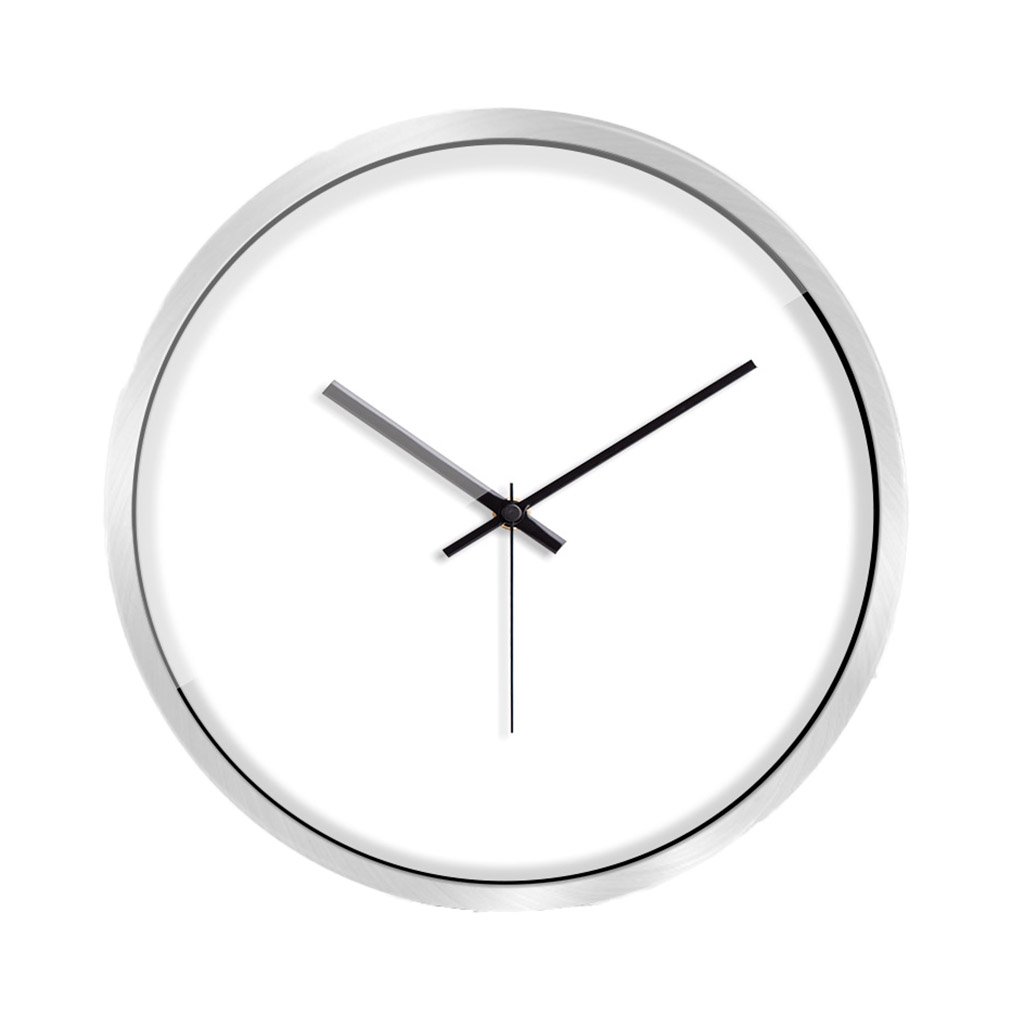 ZWeiD Silent Wall Clock for Police Station, Hospital, Pharmacy, Bookstore - 12 Inch Metal Decorative Clock for Bedroom, Study, Office & Living Room (Silver, 30.5x30.5cm) - Perfect for Quiet Spaces & Home Décor