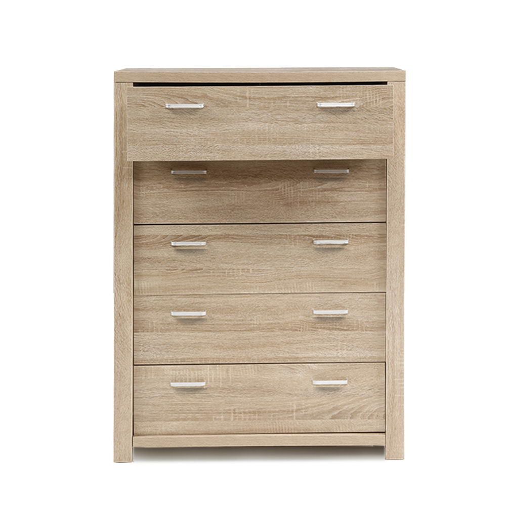 Artiss 5-Drawer Chest - Solid Pine Wood Dresser for Bedroom Storage | Organize Clothes, Bedding & Accessories in Style