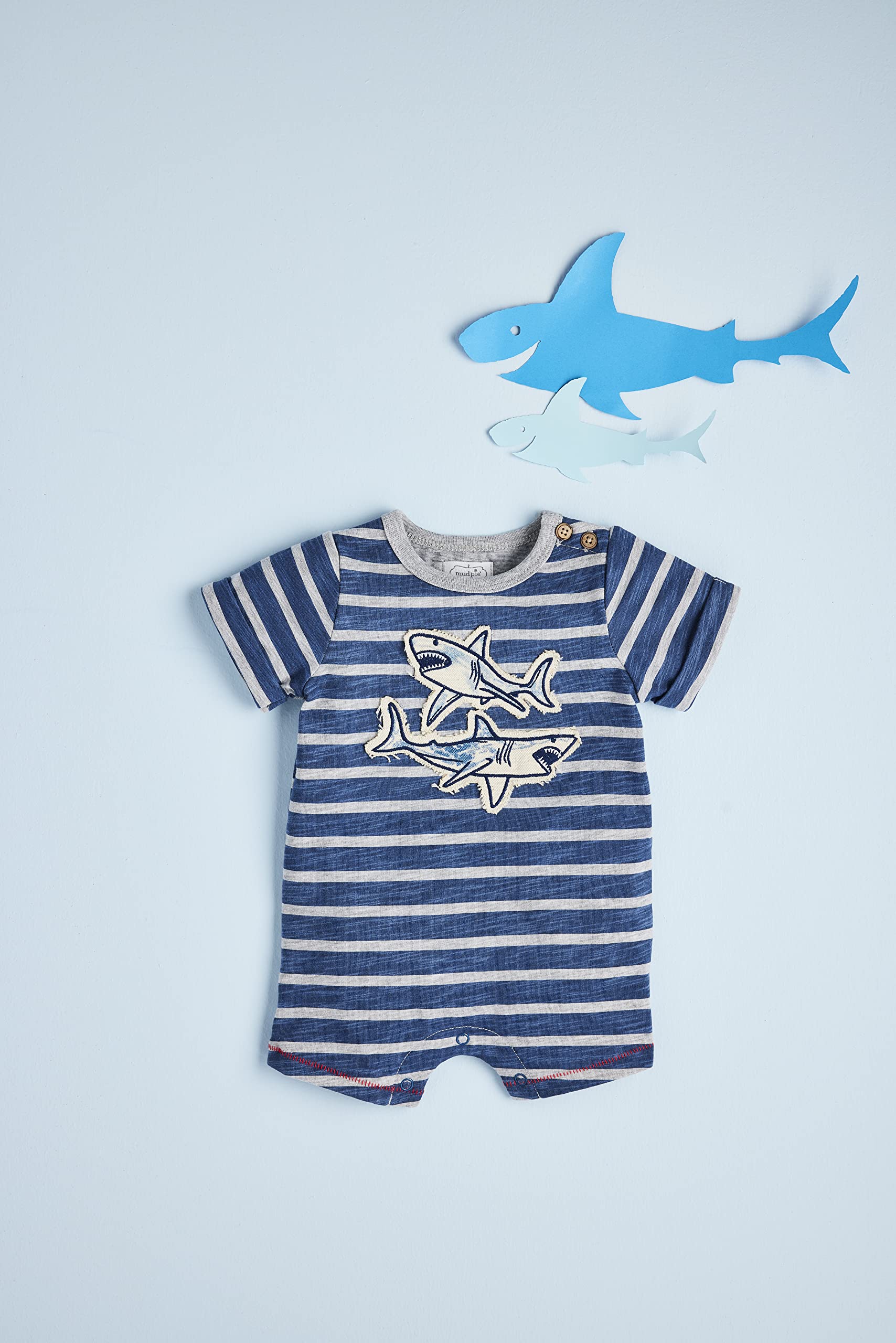 Mud Pie Baby Boys' Shortall Romper - Cute & Comfortable Outfit for Playtime, Daycare & Special Occasions