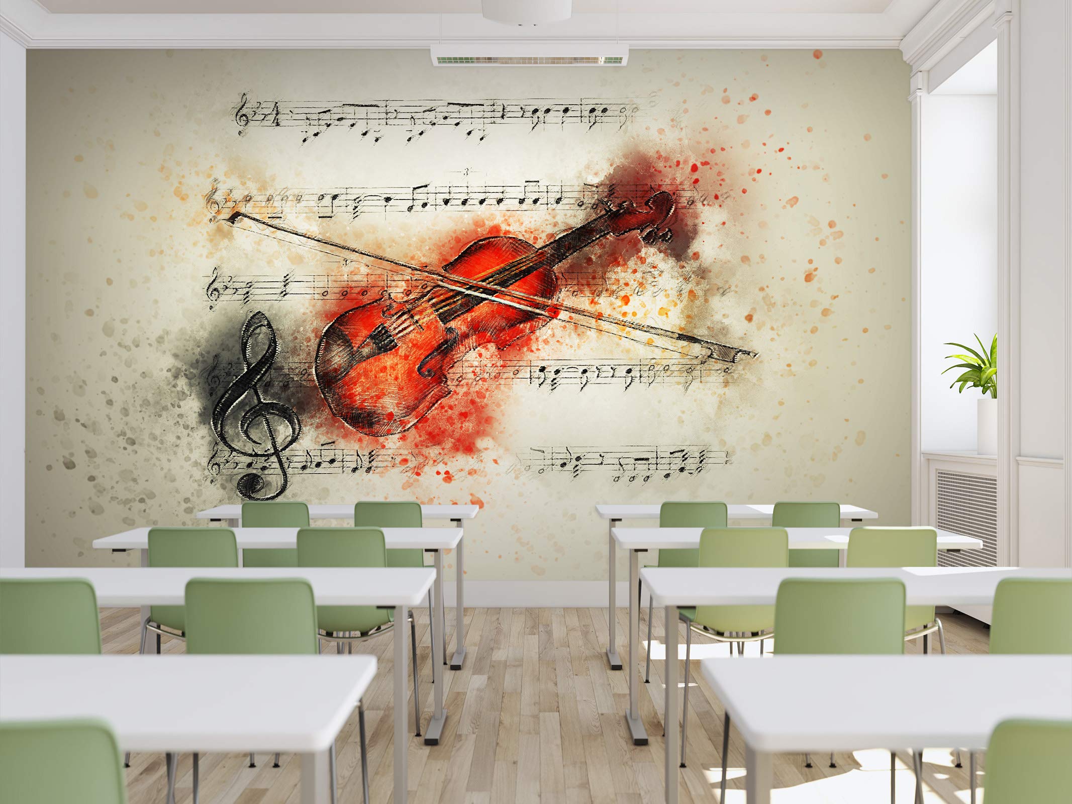 3D Music 178 Self-Adhesive Wallpaper Decal - Woven Fabric Wall Mural (82