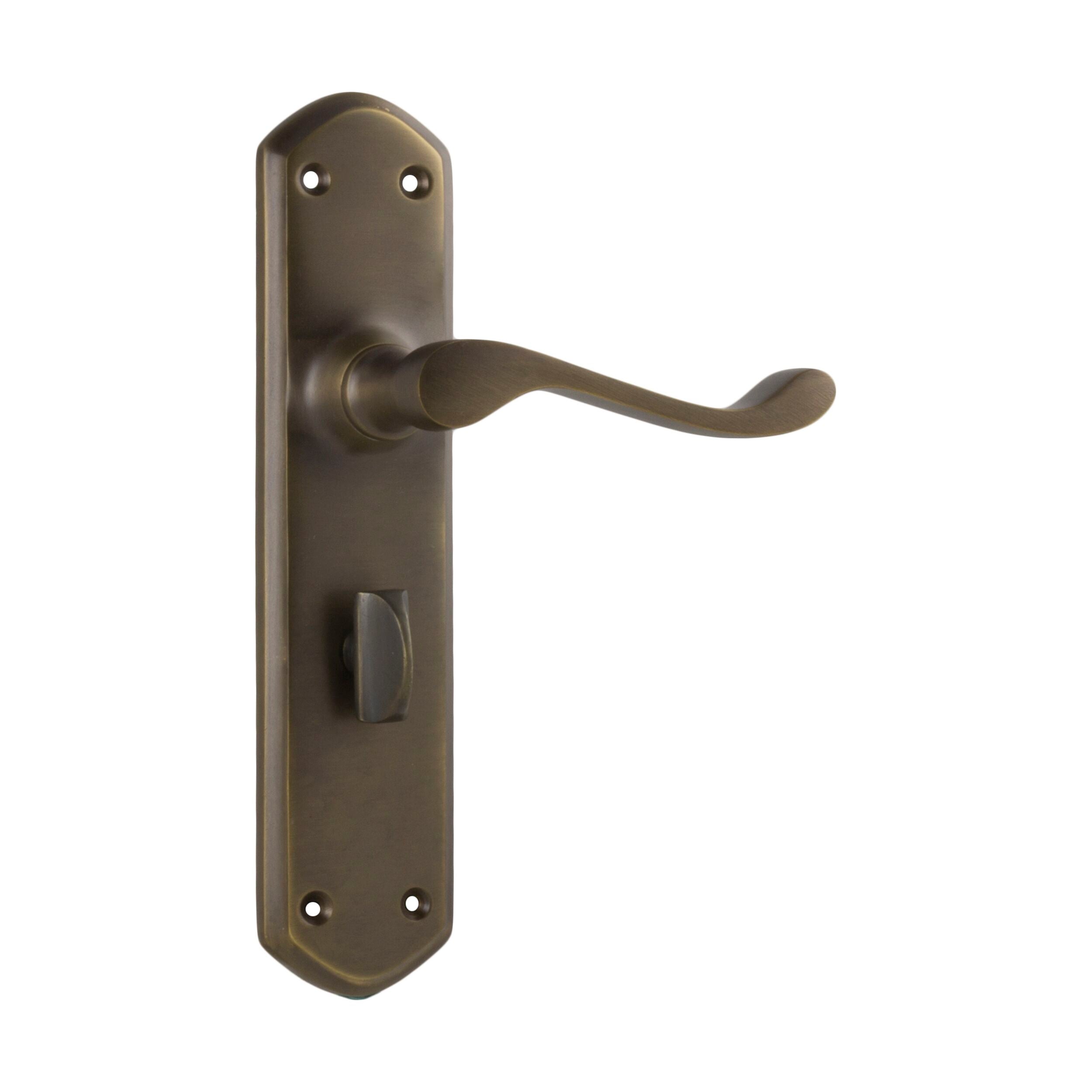Windsor Privacy Door Lever Set - Antique Brass Finish - 200mm Height x 60mm Projection x 45mm Width - Perfect for Bedroom, Bathroom & Interior Doors