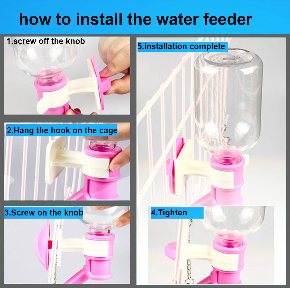 Automatic No-Drip Hanging Pet Water Feeder Bottle - 500ml/17oz Dog Kennel Cage Water Dispenser for Puppies, Small Animals | Ideal for Travel, Crate Training & Outdoor Adventures