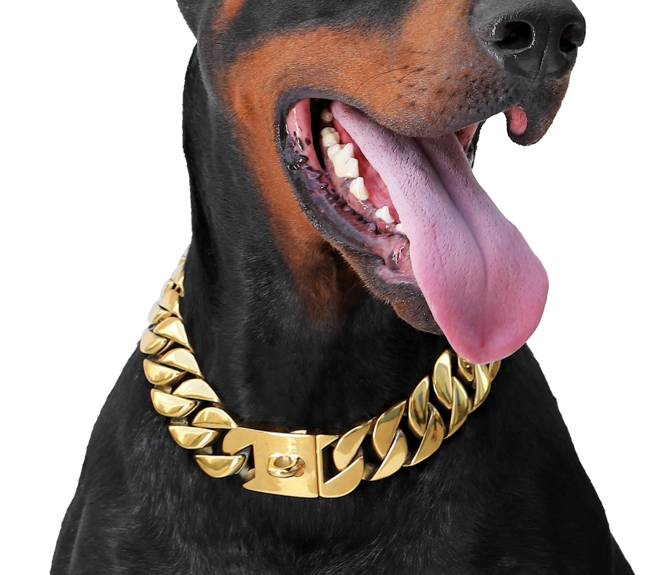 20X Thicker 316 Martensite Stainless Steel Dog Cuban Link Collar with Secure Snap Buckle - Heavy Duty Martingale Collar for Large Breed Dogs, Pitbulls, Bulldogs | Perfect for Training, Walking & Outdoor Adventures