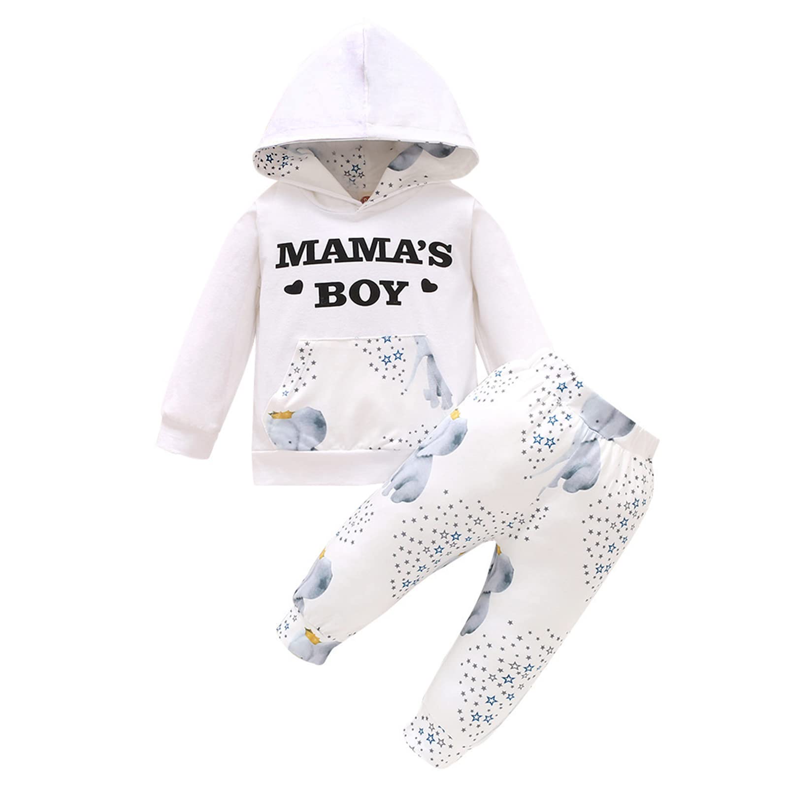Newborn Baby Boy Outfit Set - Long Sleeve Hoodie & Tie-Dye Pants for Toddlers | Soft Cotton Comfort | Perfect for Playdates, Photo Shoots & Everyday Wear