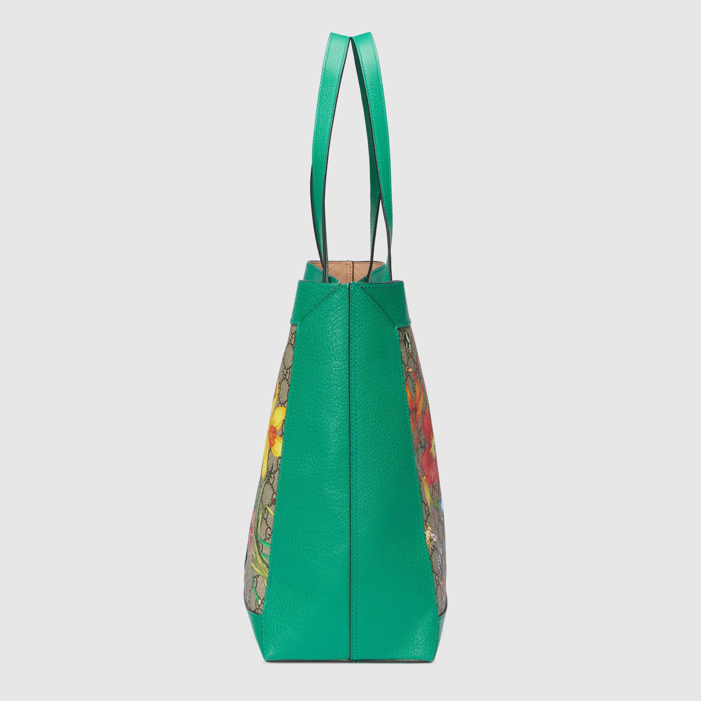 Gucci Ophidia GG Flora Medium Tote Bag in Green - Luxury Designer Handbag for Women, Perfect for Work, Travel & Everyday Use