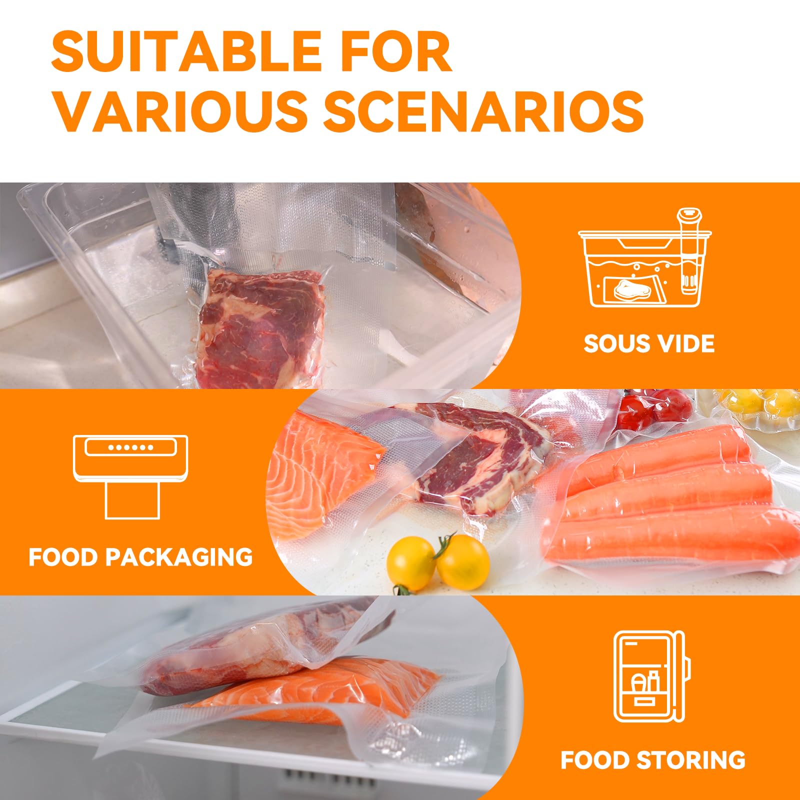 2024 New Vacuum Sealer Rolls - 6 Pack (8
