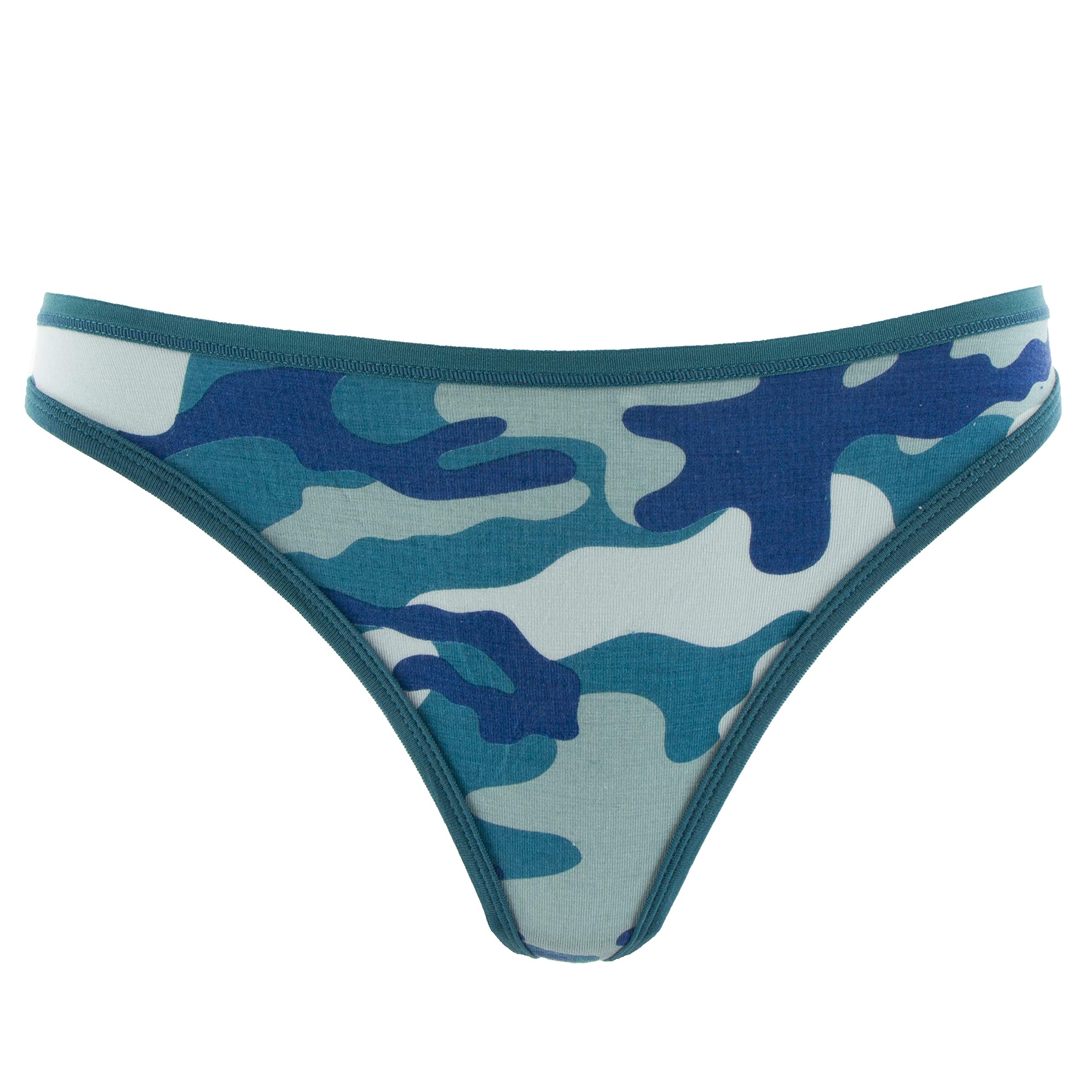 KICKEE Women's Print Classic Thong Underwear - Soft Breathable Panties for Everyday Comfort | Perfect for Yoga, Lounge & Sleep