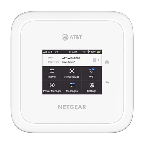 Netgear Nighthawk MR6110 M6 5G Mobile Hotspot Router - Unlocked for AT&T, T-Mobile & Verizon | Portable WiFi for Travel, Remote Work & Outdoor Adventures (White)