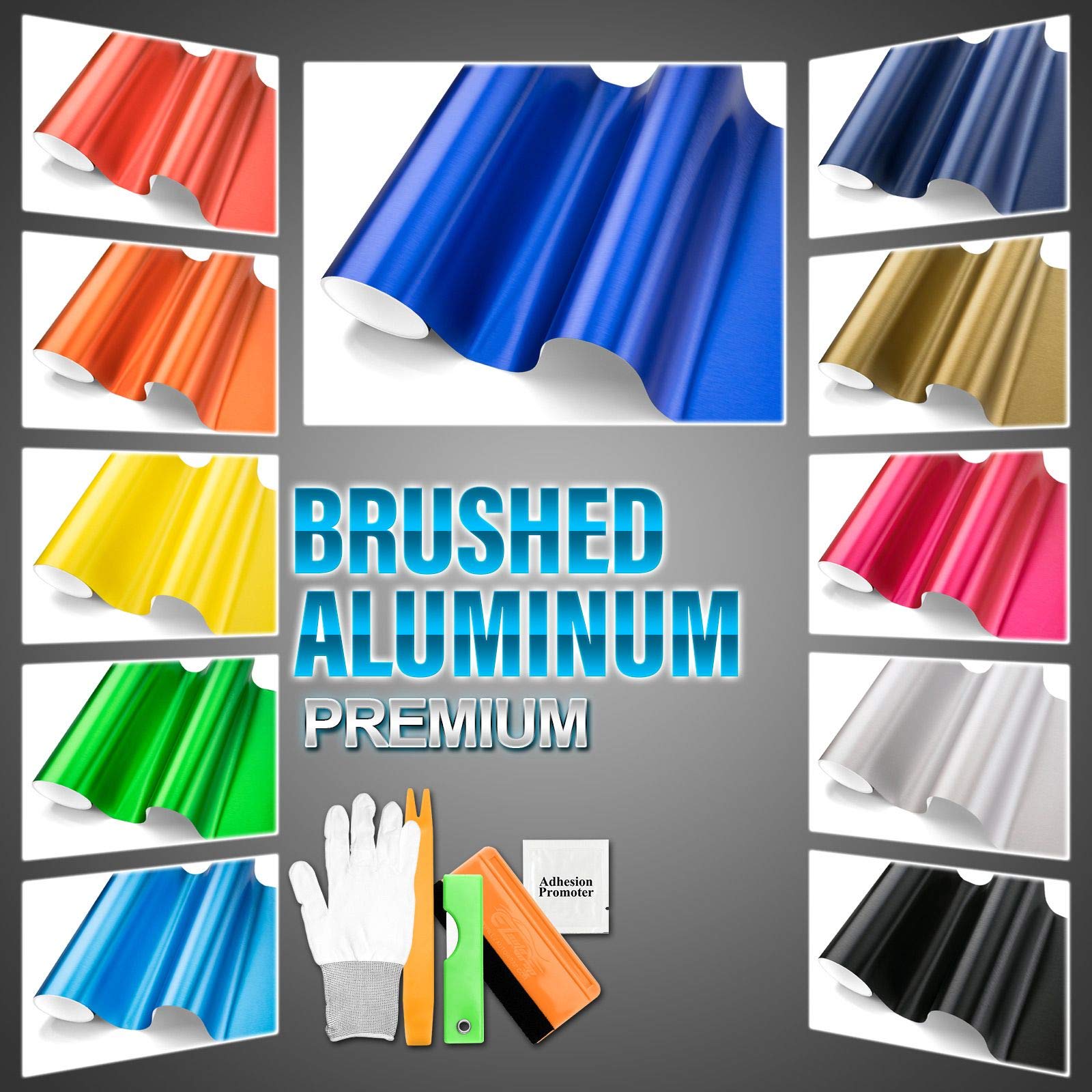 Premium Navy Blue Brushed Aluminum Vinyl Wrap Sticker Decal Film - 60