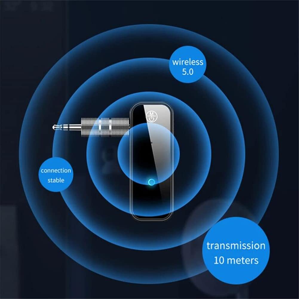 TFUFR Bluetooth 5.0 Audio Adapter - Wireless 3.5mm AUX Car Bluetooth Transmitter & Receiver for Home, Car, PC - Compatible with Headphones, Speakers, Music Streaming | Hands-Free Calling & Audio Upgrade Solution