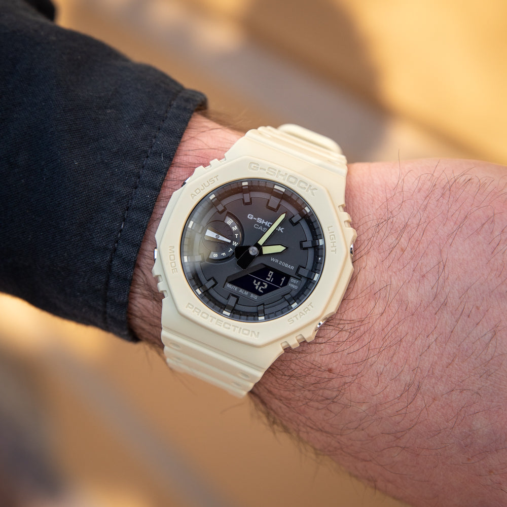 G Shock GA2100 5A Carbon Core Guard 'CasiOak' - Durable Digital Analog Watch for Men | Outdoor Sports, Hiking & Everyday Wear