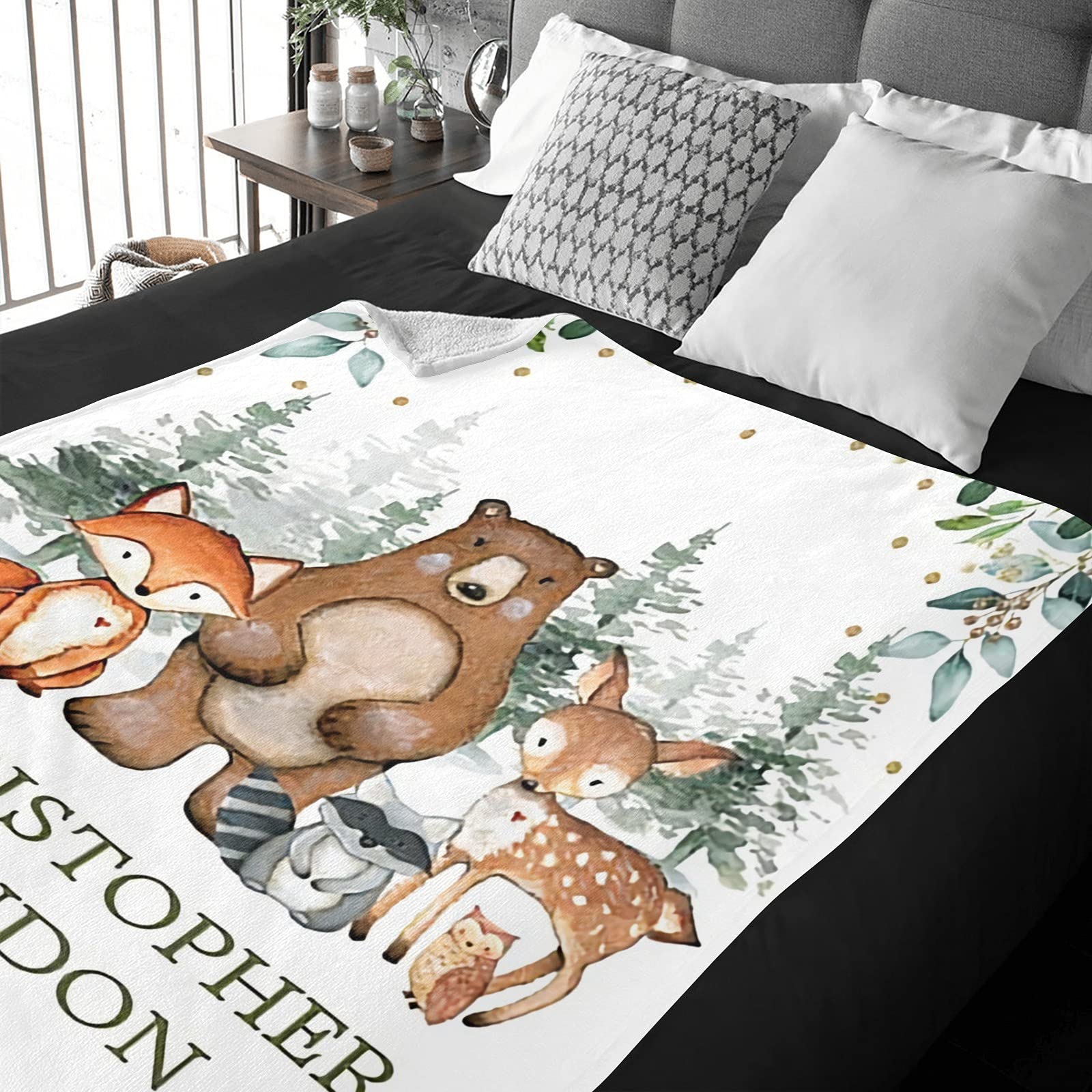 Custom Personalized Baby Blanket with Name & Animal Designs - Super Soft Newborn Blanket for Boys & Girls | Neutral Nursery Decor | Perfect Baby Shower Gift & Cozy Nursery Essential