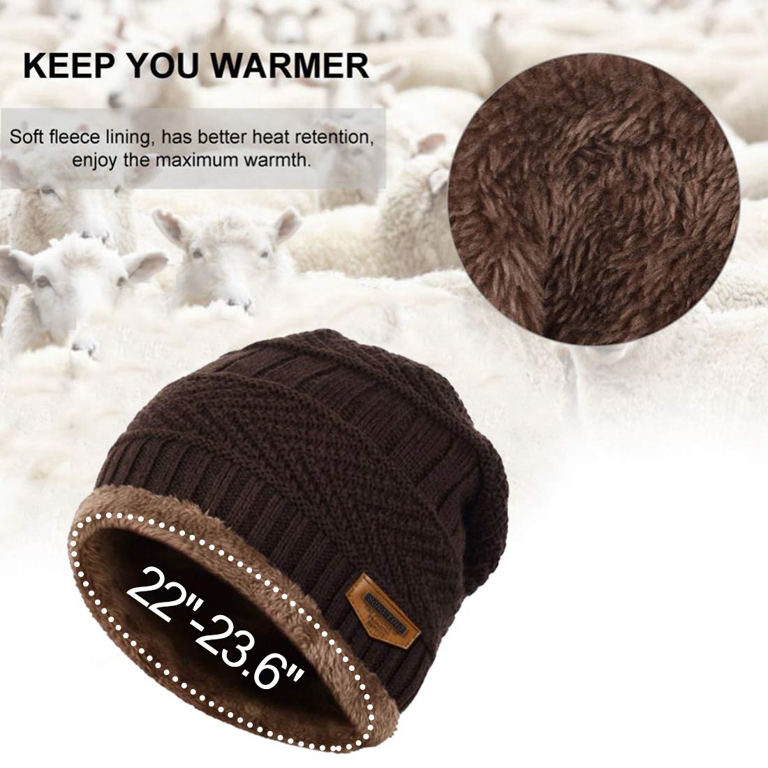Women's Thick Warm Winter Beanie Hat - Slouchy Skully Knit Beanie for Cold Weather - Cozy Fashion Accessory for Outdoor Activities, Skiing, and Winter Travel