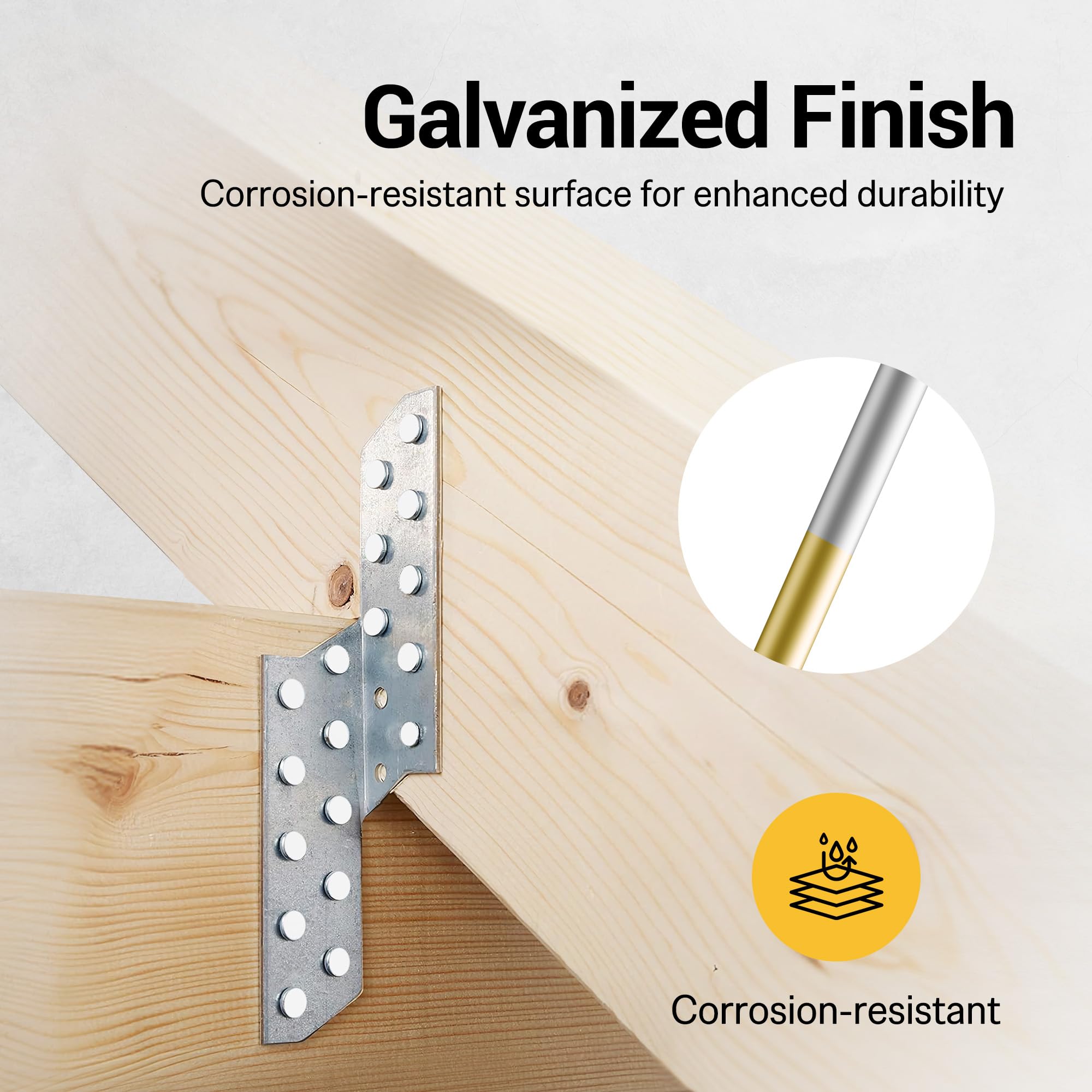 Meite 2-1/2 Inch Galvanized Joist Hanger Nails - 35 Degree Paper Tape Collated Smooth Shank Framing Nails for Metal Connector Nailers (1,000 Count) - Perfect for Roofing, Decking & Structural Framing Projects