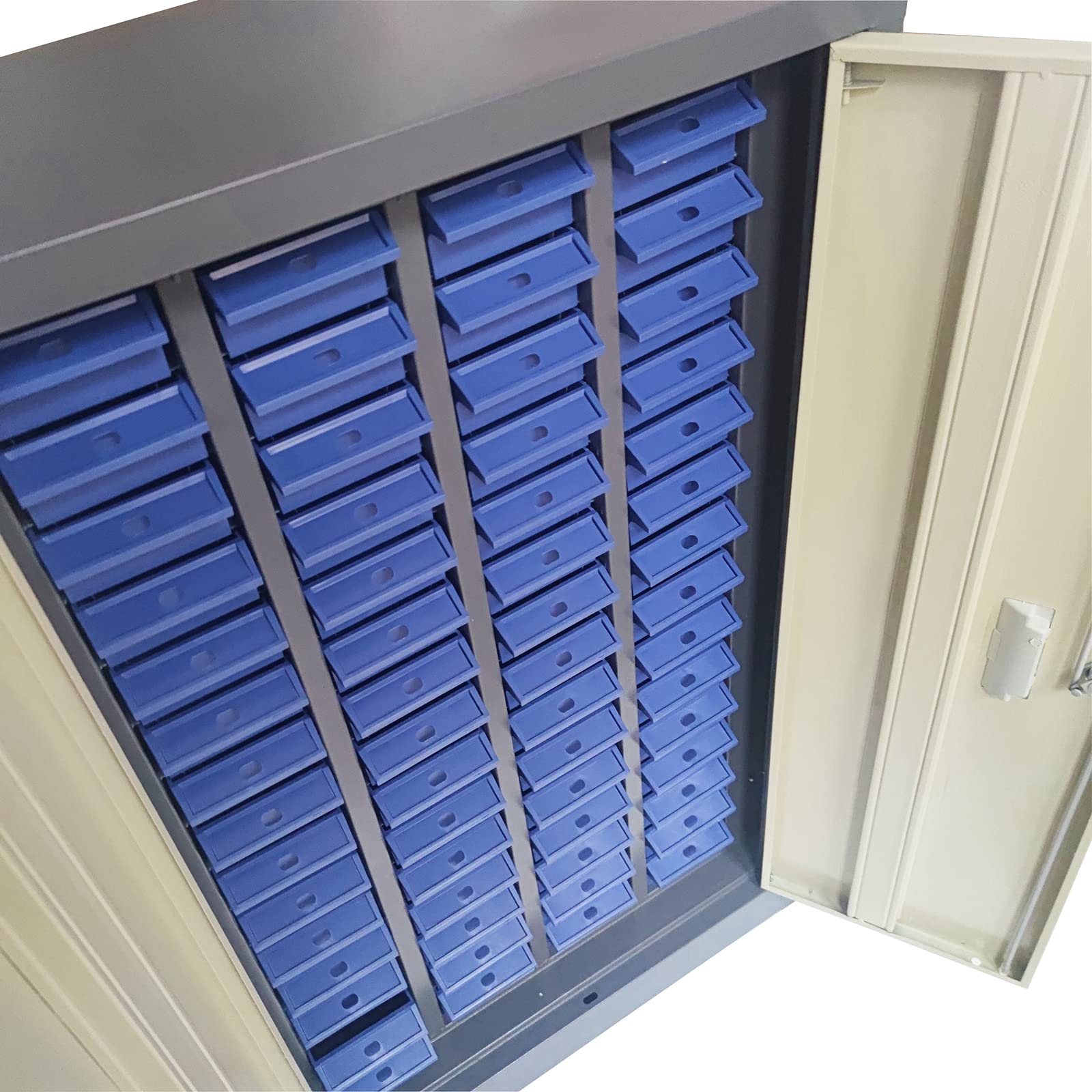 60-Drawer Steel Tool Storage Cabinet - Lockable Parts Organizer for Bolts, Nuts & Hardware | Heavy-Duty Craft & Bill Receipt Organizer with Doors | Perfect for Workshops, Garages & DIY Projects