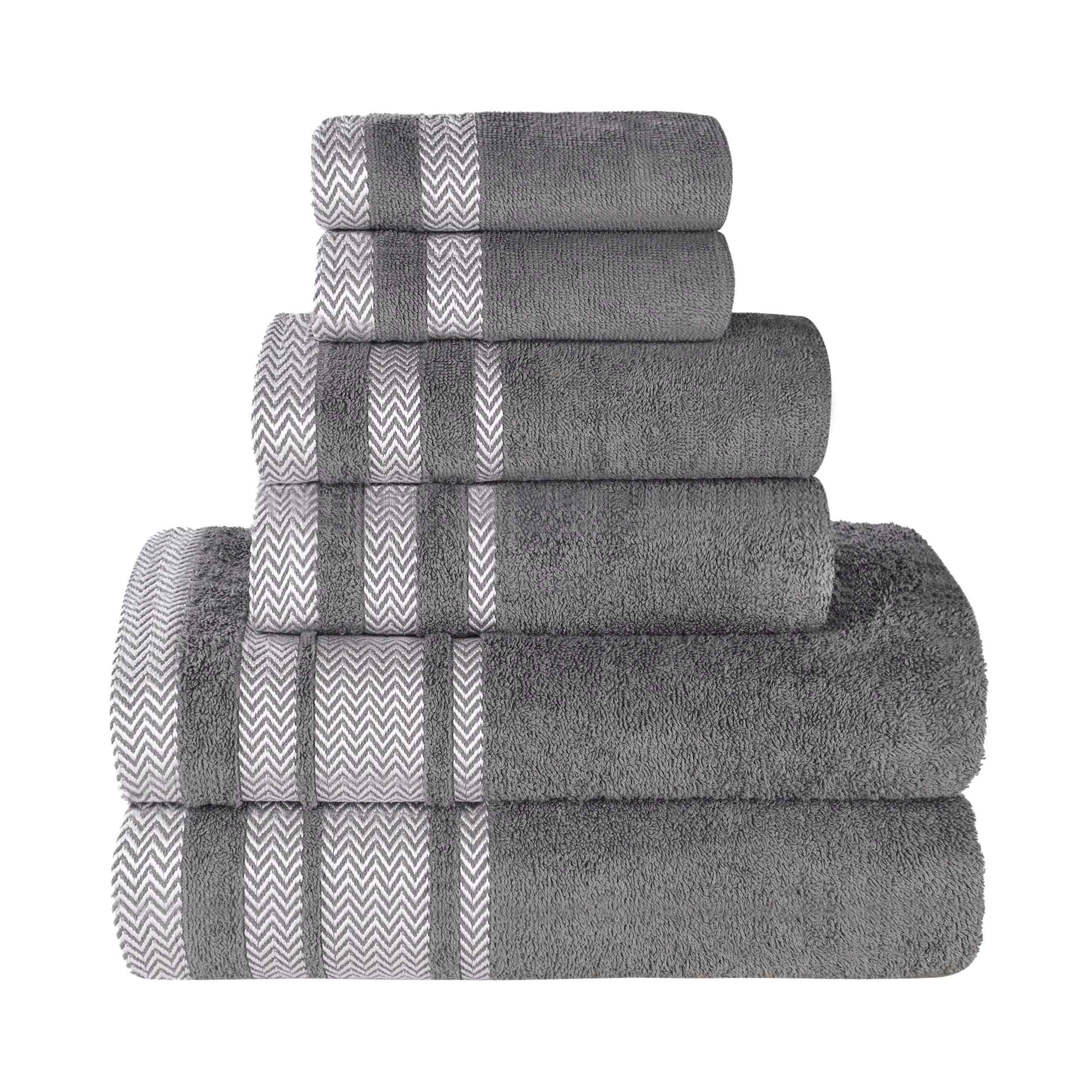 Premium 6-Piece Cotton Towel Set - Medium Weight, Soft & Absorbent Bath Towels for Spa, Gym, or Home Use - Hays Brand