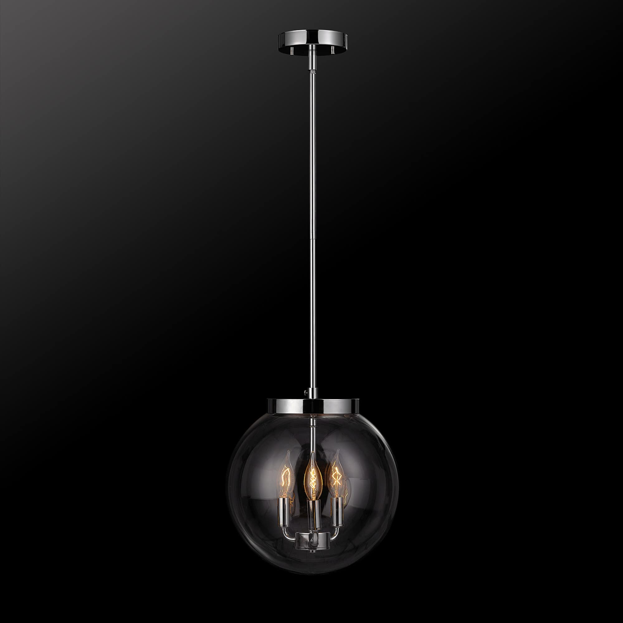 Globe Electric 60887 Sevda 3-Light Chrome Chandelier with Clear Glass Shade - Modern Ceiling Light Fixture for Dining Room, Bedroom or Living Room (Bulbs Not Included)