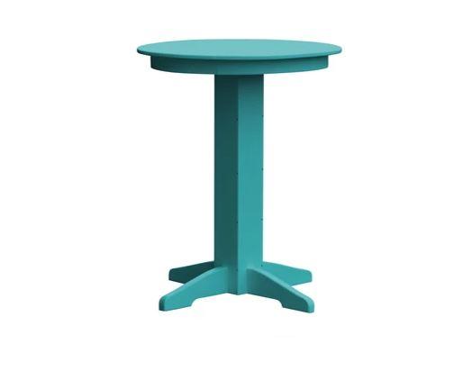 A & L Furniture Round Bar Table with Free 2 Umbrella Holes - Perfect for Patio, Deck, Poolside & Outdoor Dining