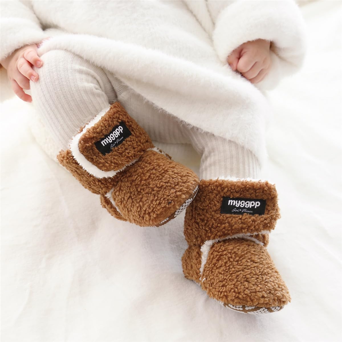 Warm Fleece Baby Boots for Boys & Girls - Cozy Winter Snow Slippers for Newborns & Toddlers | Soft Crib Shoes for Indoor & Outdoor Use