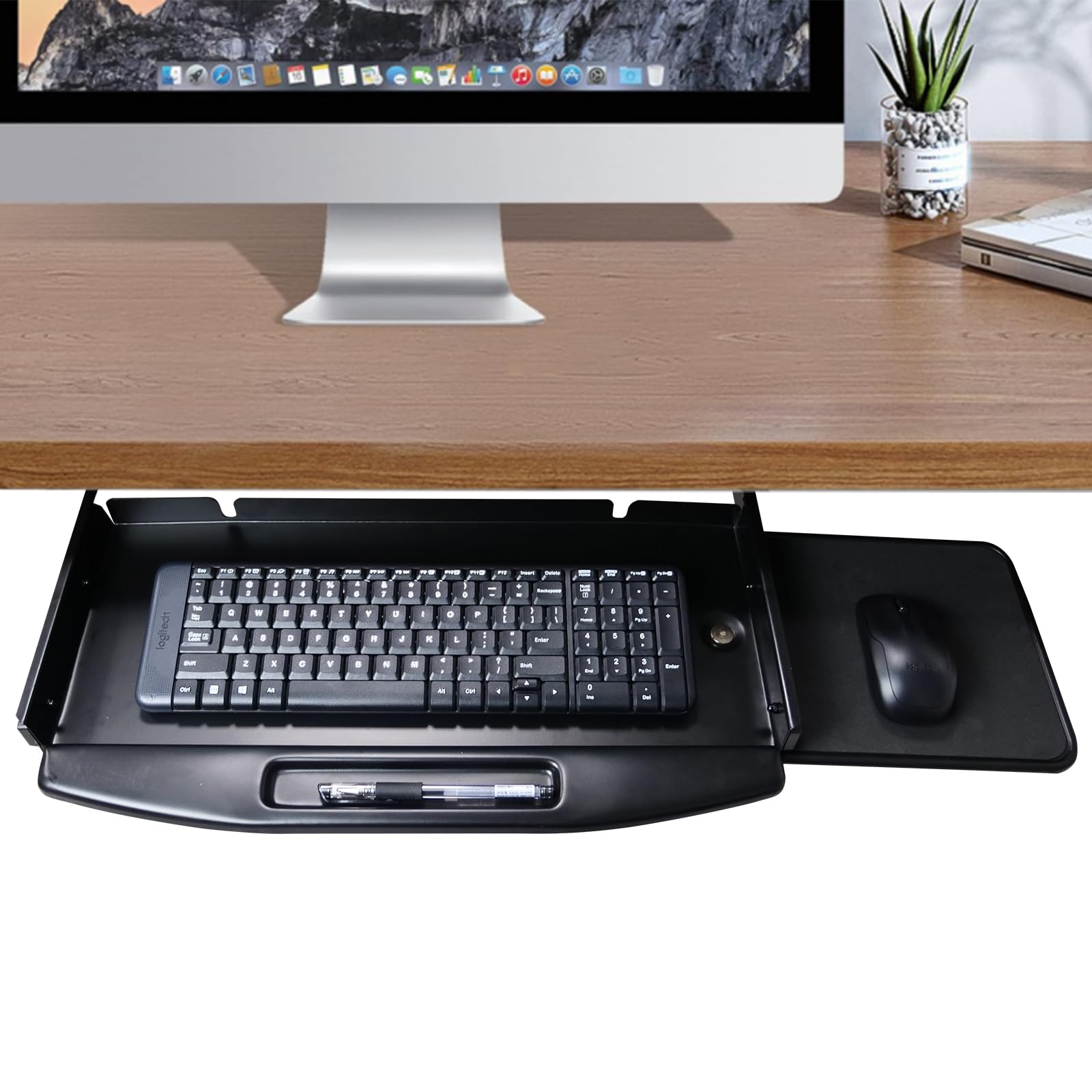 Heavy-Duty Under Desk Keyboard Tray with C-Clamp - 27