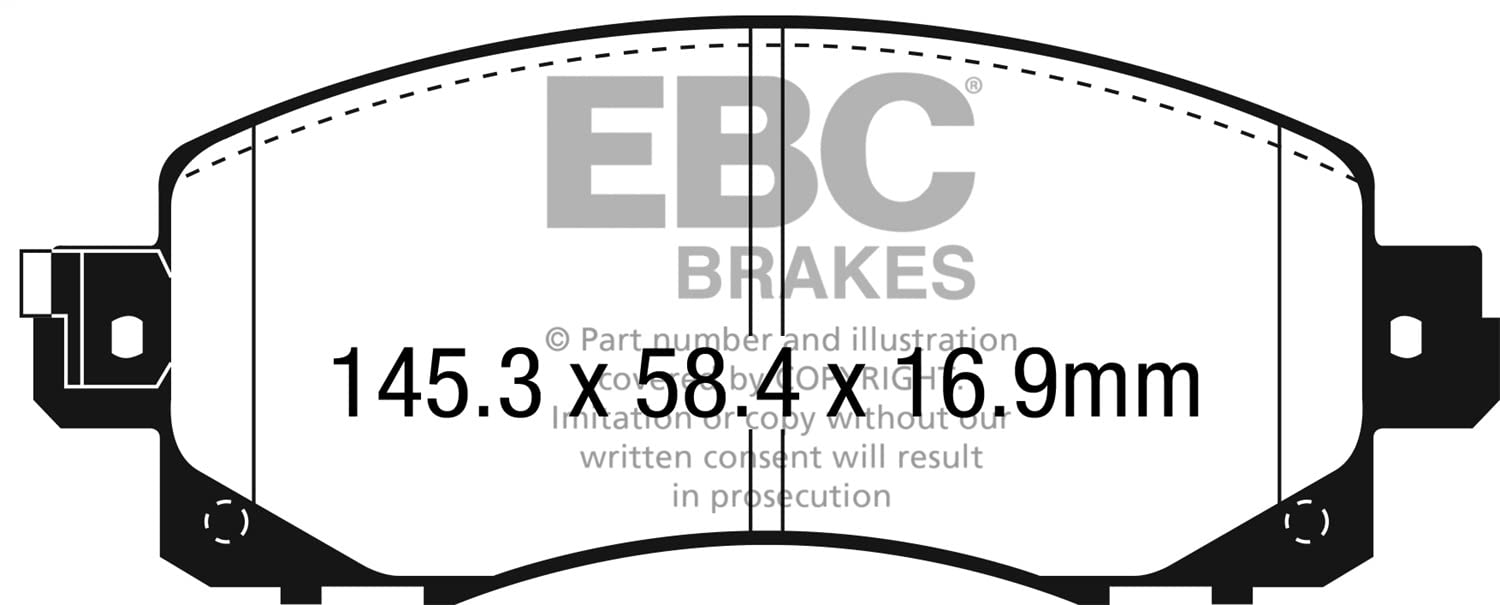 EBC Brakes DP42330R Yellowstuff Brake Pads - High Performance Ceramic Brake Pads for Sports Cars, Track Racing & Daily Driving
