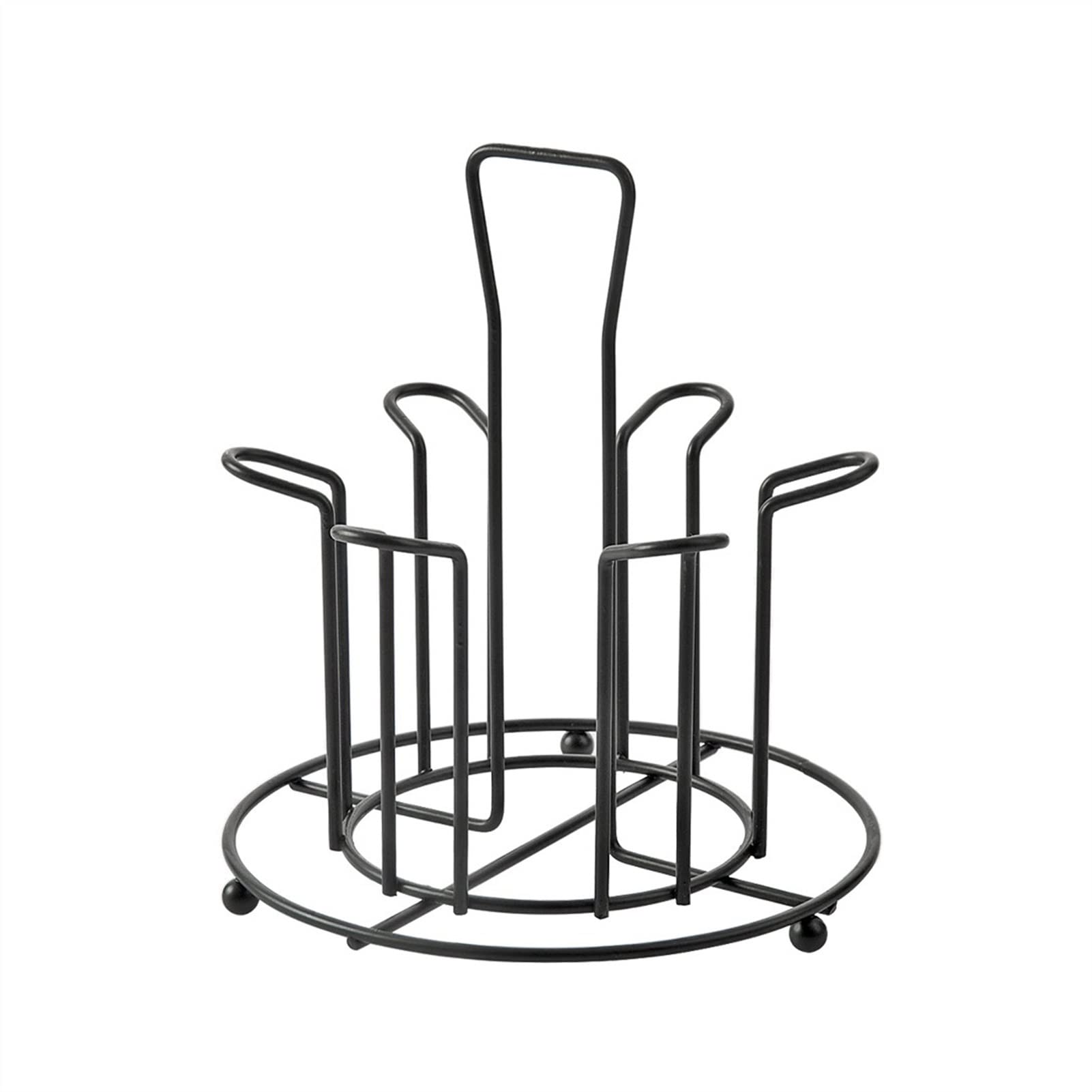 Sturdy Wrought Iron Mug Holder with Round Base - Multifunctional Desktop Cup Stand for Tea, Coffee & Kitchen Storage | Perfect for Home, Office & Restaurant Drain Racks
