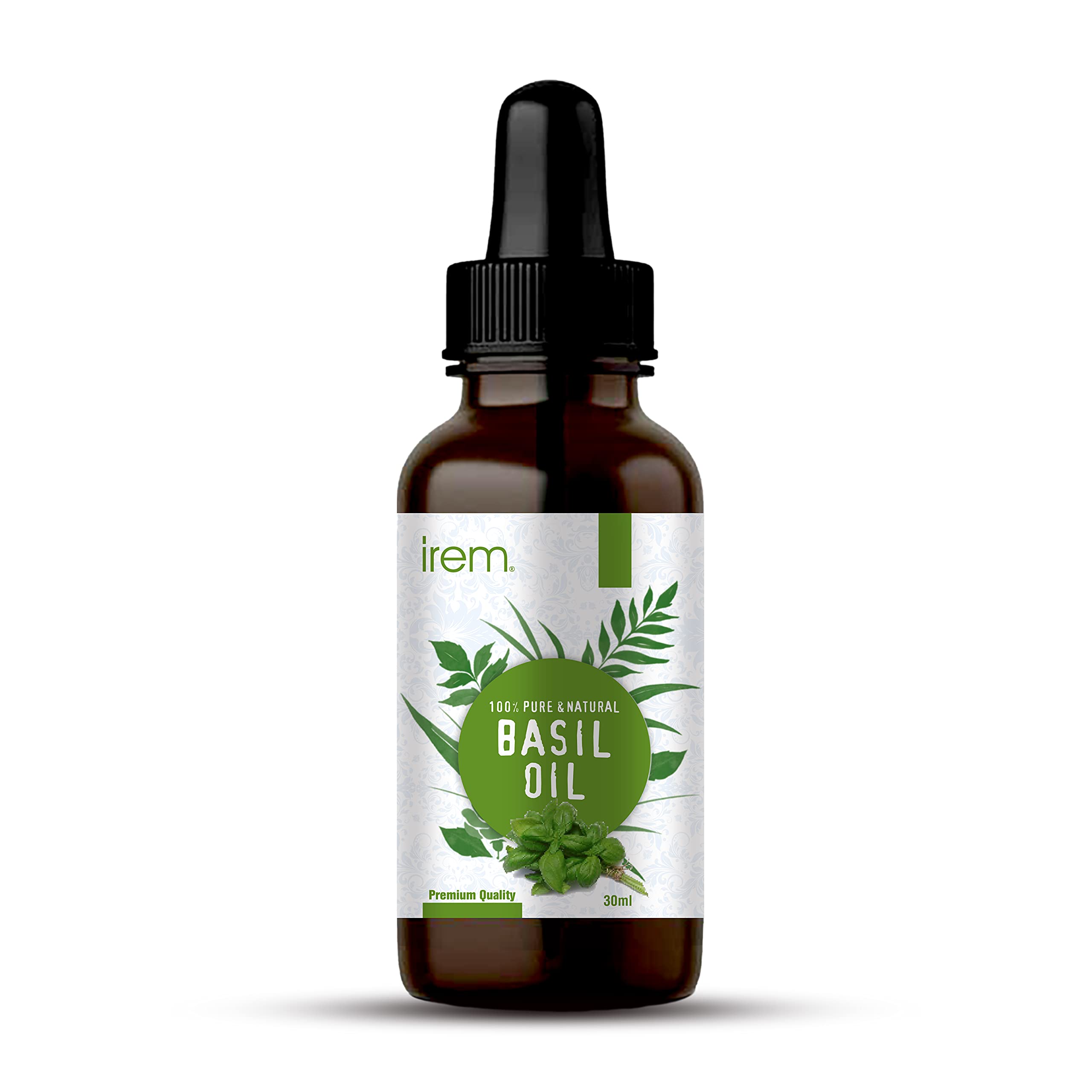 100% Pure & Natural Basil Essential Oil - Undiluted, Therapeutic Grade, 30ml for Aromatherapy, Relaxation & Skin Care | Irem Essential Oils