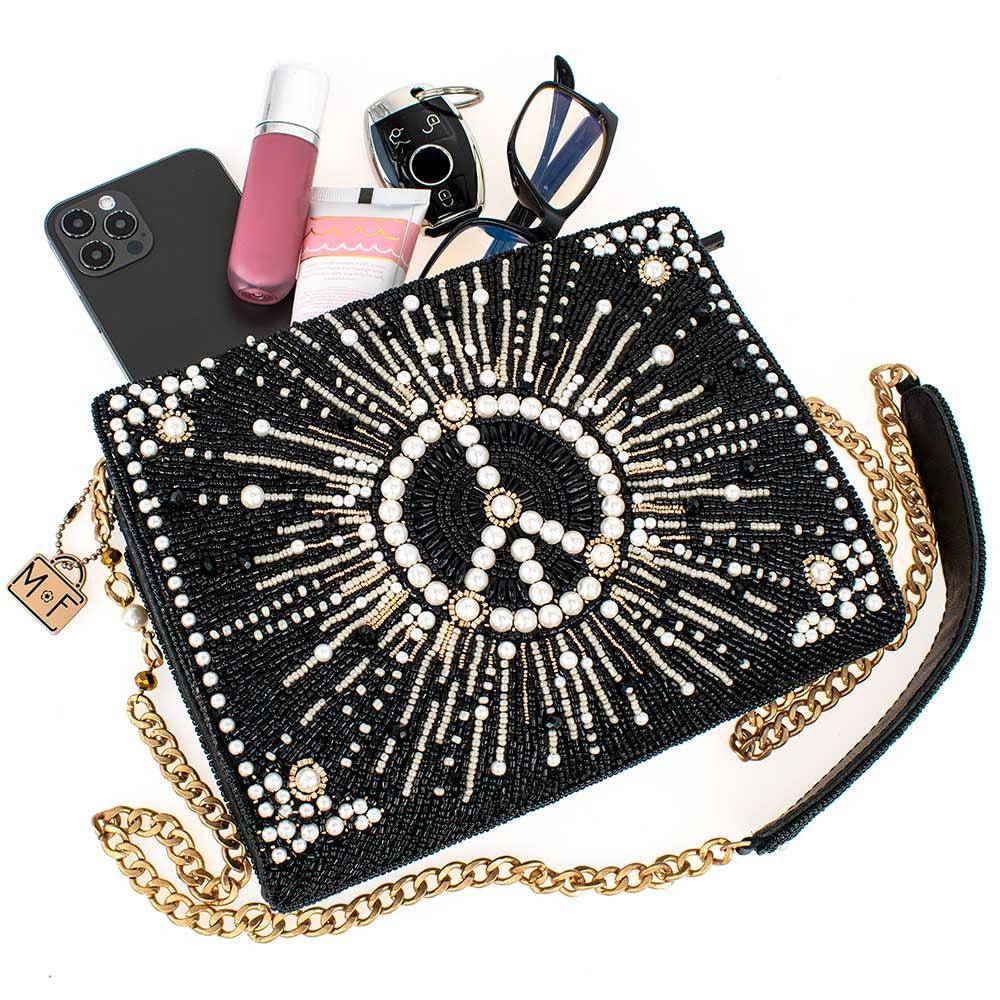 Mary Frances Choose Peace Crossbody Handbag - Stylish Vegan Leather Purse for Women, Perfect for Everyday Use, Travel & Special Occasions