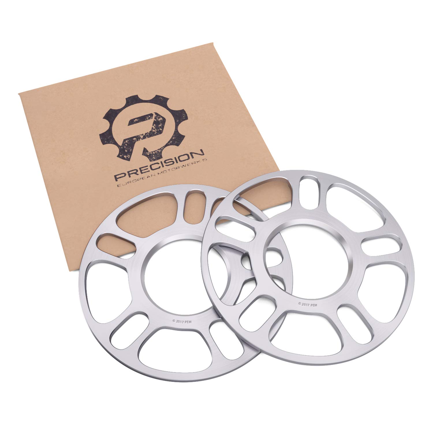 2-Pack 5mm (3/16 Inch) Hubcentric Wheel Spacers 5x4.5 & 5x4.75 Bolt Pattern (70.5mm Bore) - Compatible with Ford, Cadillac, Lincoln, Mazda, Chevy, GMC, Pontiac (5x114.3 & 5x120.7) - Perfect for Enhanced Stance & Tire Clearance on Trucks & SUVs