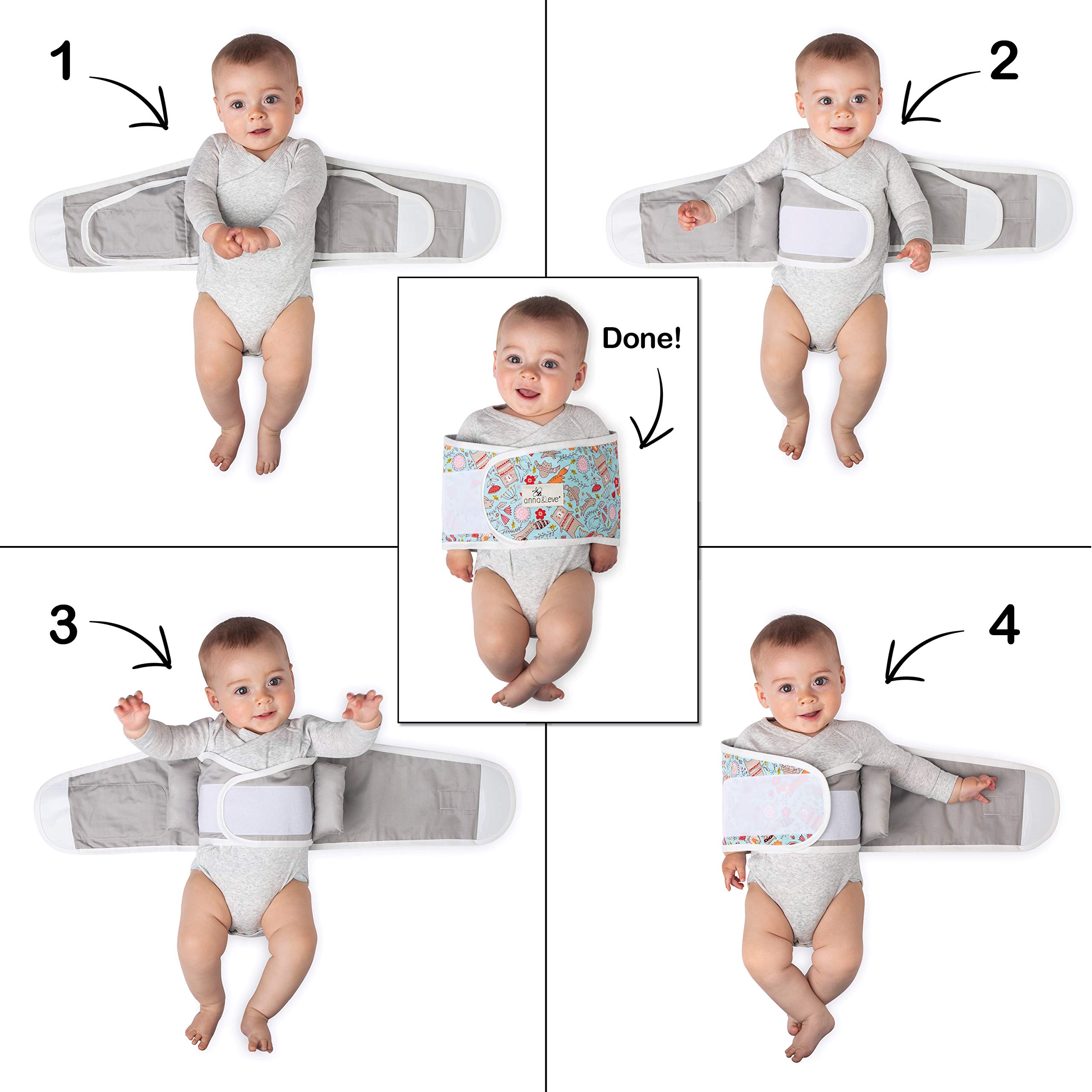 Anna & Eve® Swaddle Strap® - Original Arms-Only Adjustable Baby Swaddle for Newborns & Infants (0-6 Months) | Secure Sleep Solution for Better Rest & Reduced Startle Reflex | Perfect for Nursery, Daycare & Travel